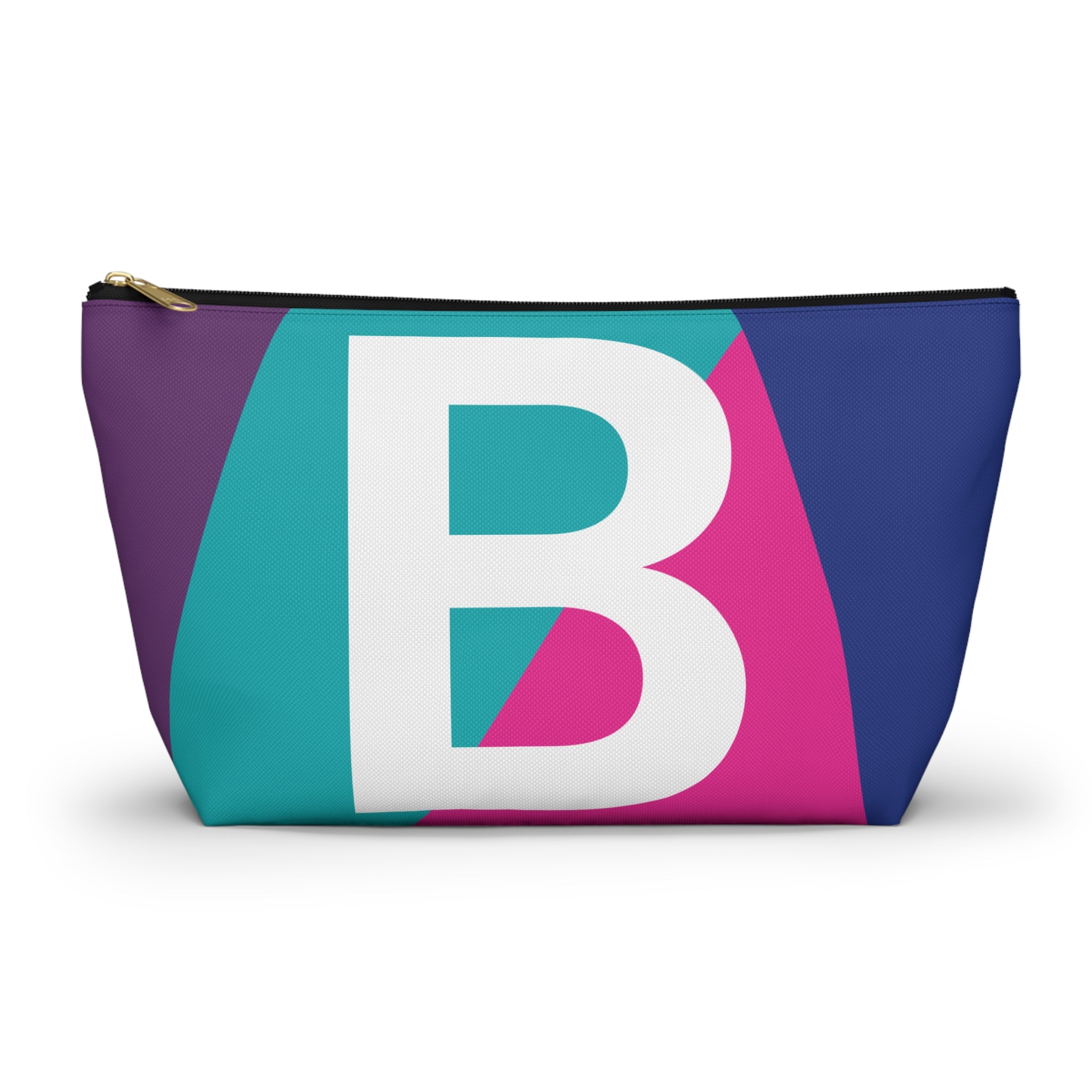 Initials Colorblock Accessory Pouch — Monogram B T-Bottom Cosmetic Bag