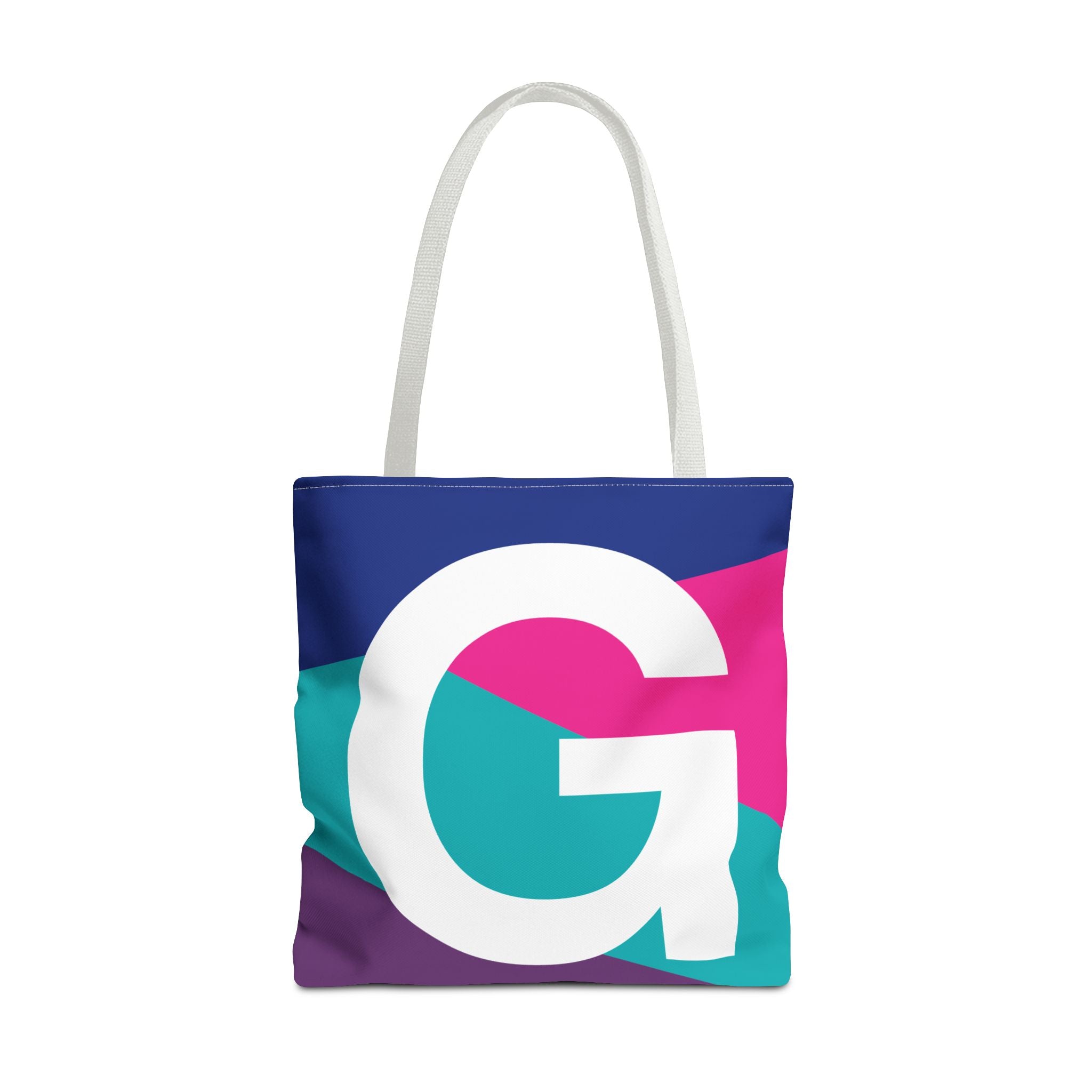 Monogram 'G' Colorblock Tote Bag — Personalized Initial G Shoulder Tote