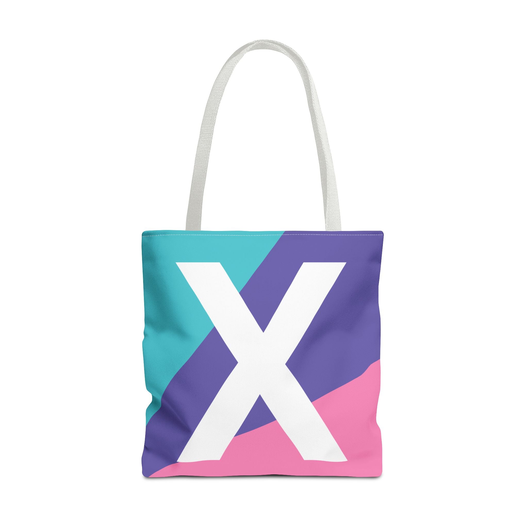 Monogram 'X' Colorblock Tote Bag — Personalized Initial X Shoulder Tote