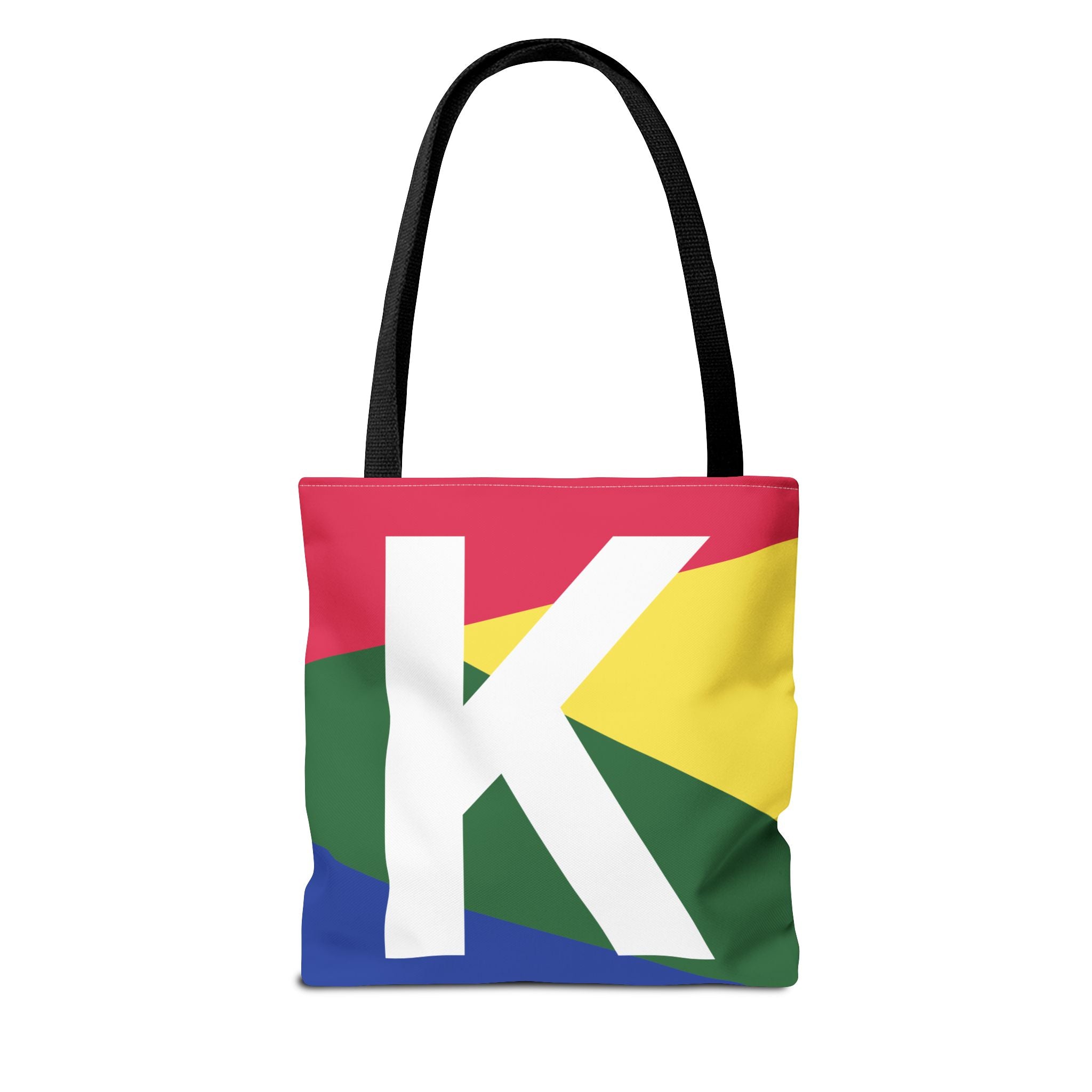 Monogram 'K' Colorblock Tote Bag — Personalized Initial K Shoulder Tote
