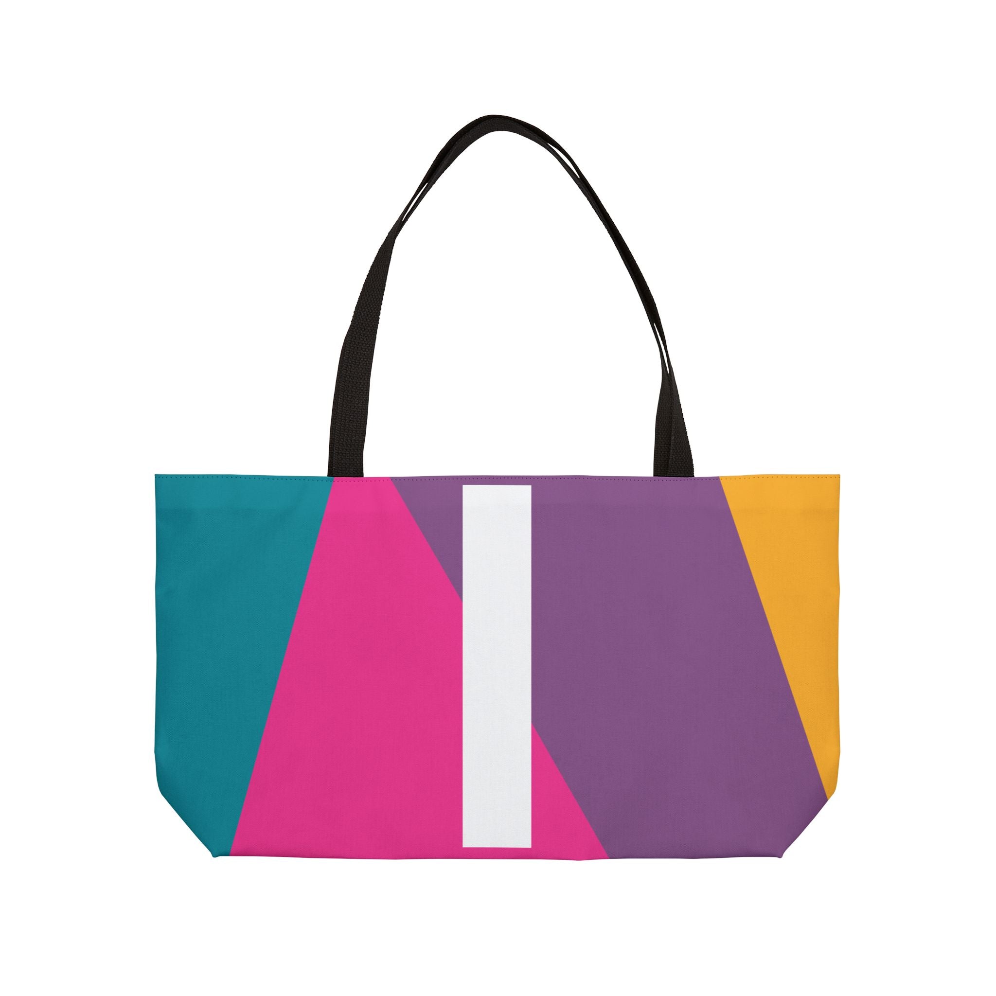 Personalized 'I' Colorblock Tote Bag — Monogram Weekender Tote