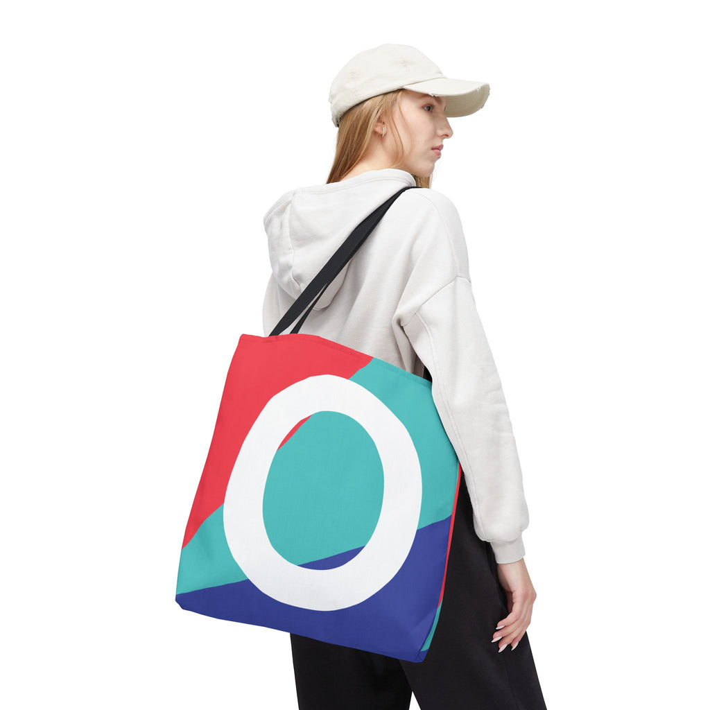 Monogram 'O' Colorblock Tote Bag — Personalized Initial O Shoulder Tote
