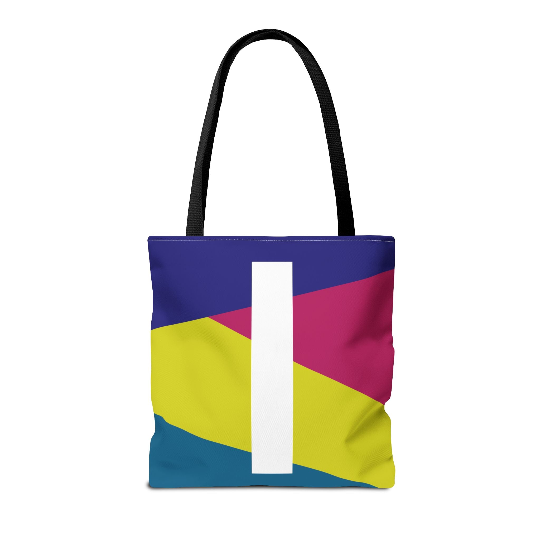 Monogram 'I' Colorblock Tote Bag — Personalized Initial I Shoulder Tote