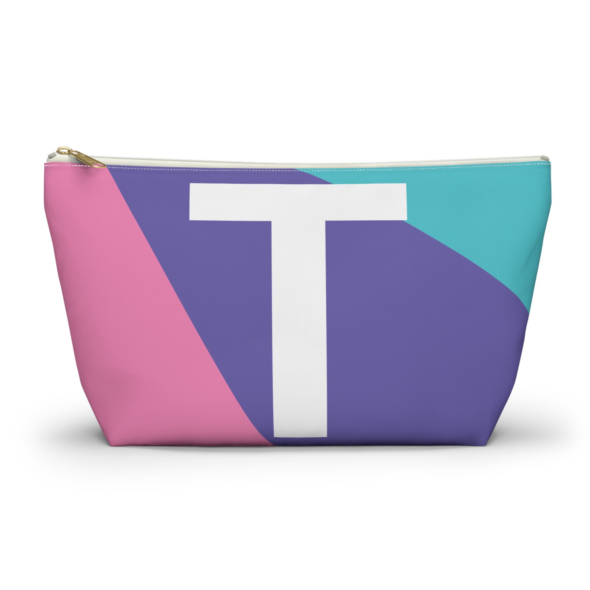 Initials Colorblock Accessory Pouch — Monogram T T-Bottom Cosmetic Bag