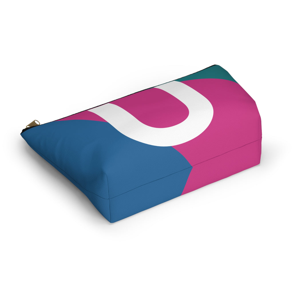 Initials Colorblock Accessory Pouch — Monogram U T-Bottom Cosmetic Bag