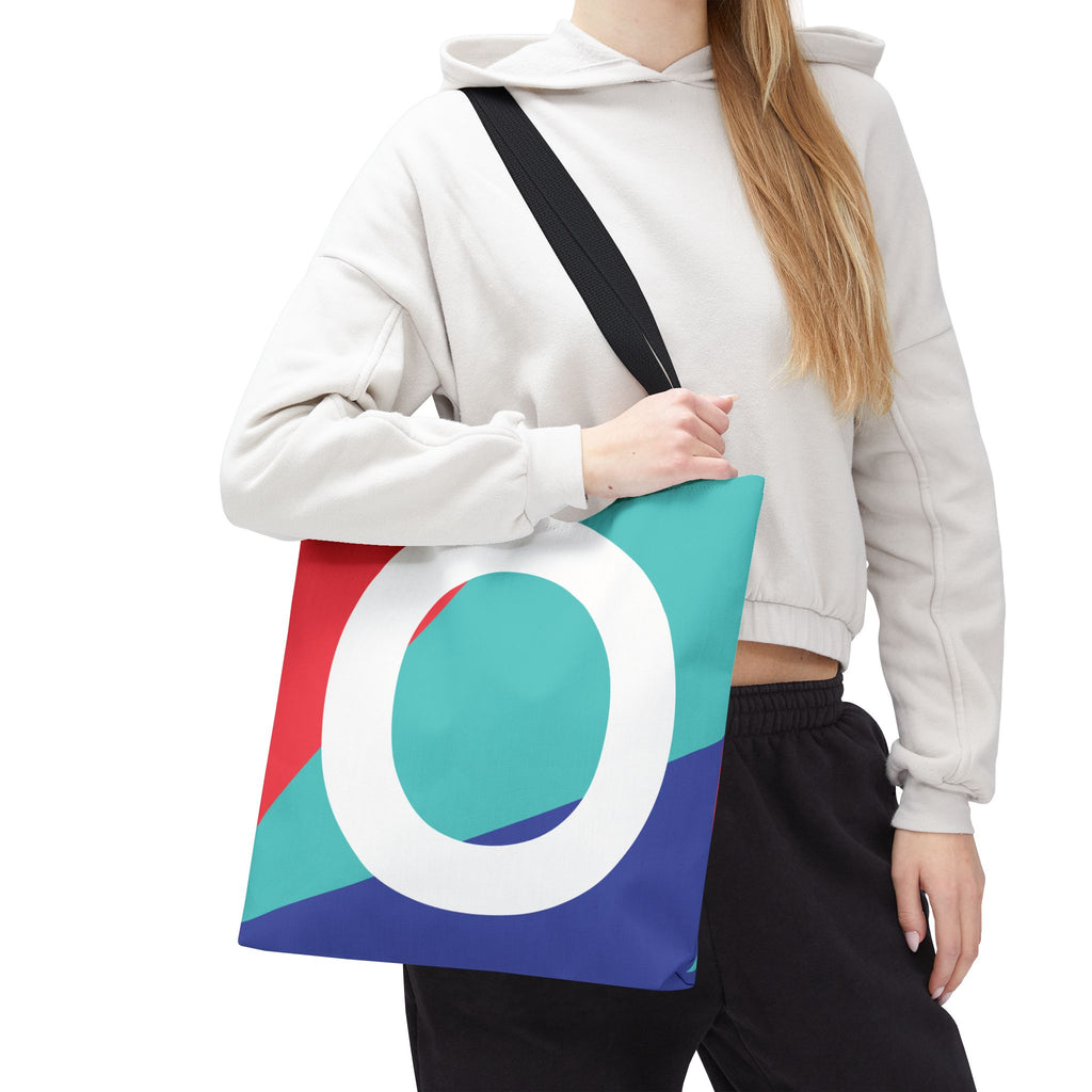Monogram 'O' Colorblock Tote Bag — Personalized Initial O Shoulder Tote