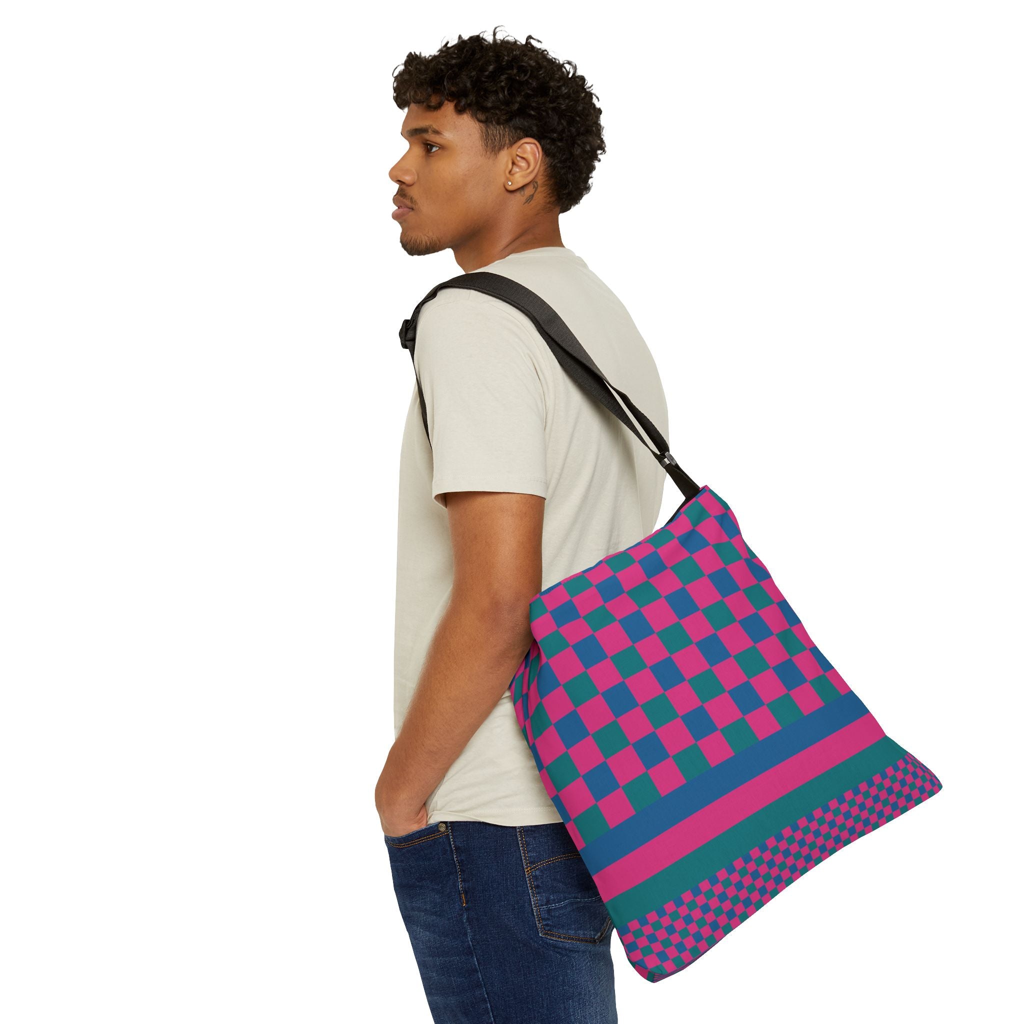 Colorblock Geometric Tote Bag