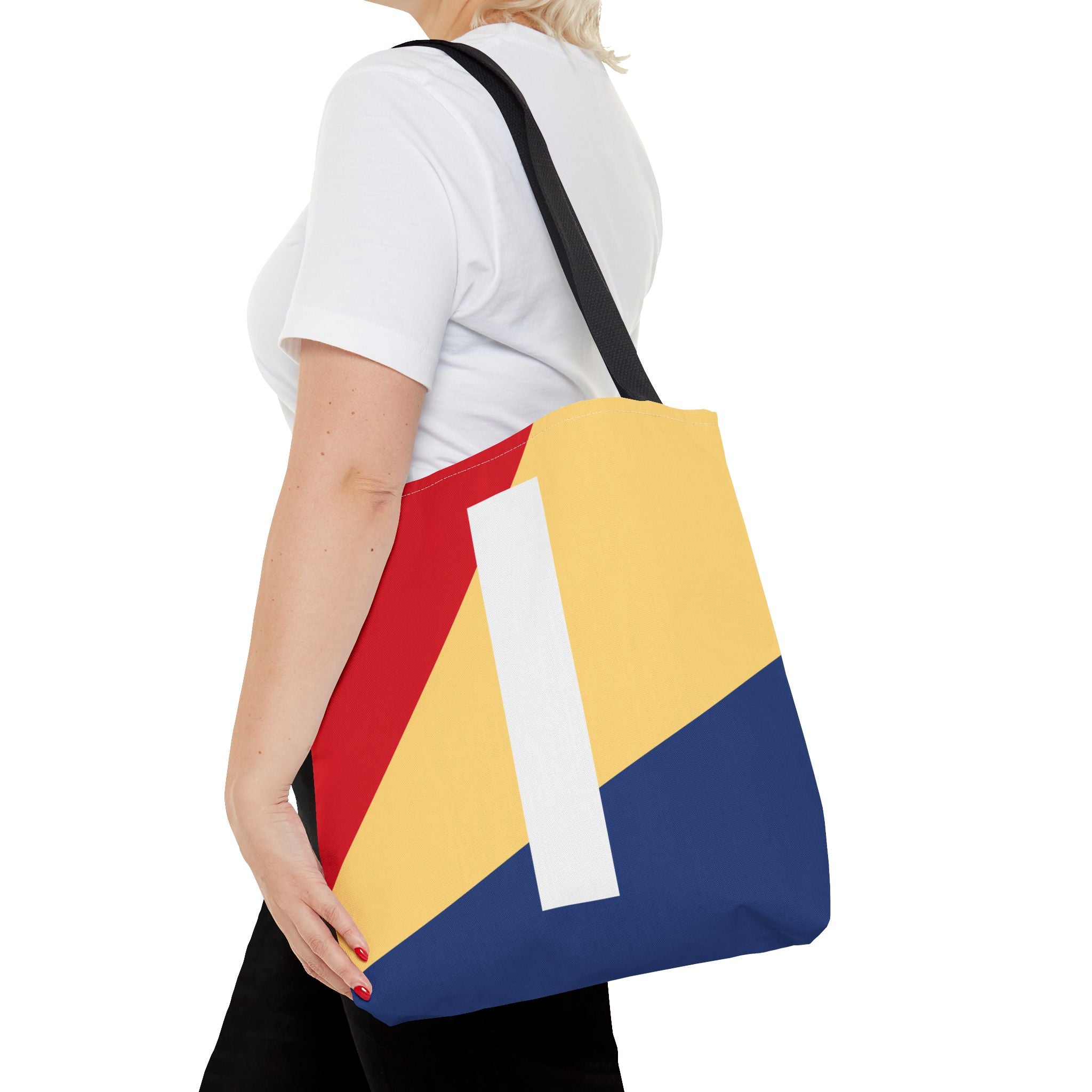Monogram 'I' Colorblock Tote Bag — Personalized Initial I Shoulder Tote