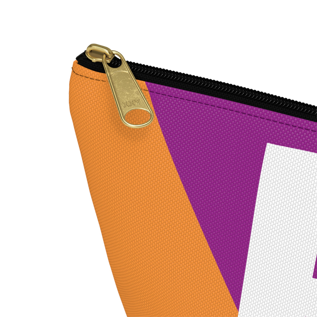 Initials Colorblock Accessory Pouch — Monogram E T-Bottom Cosmetic Bag