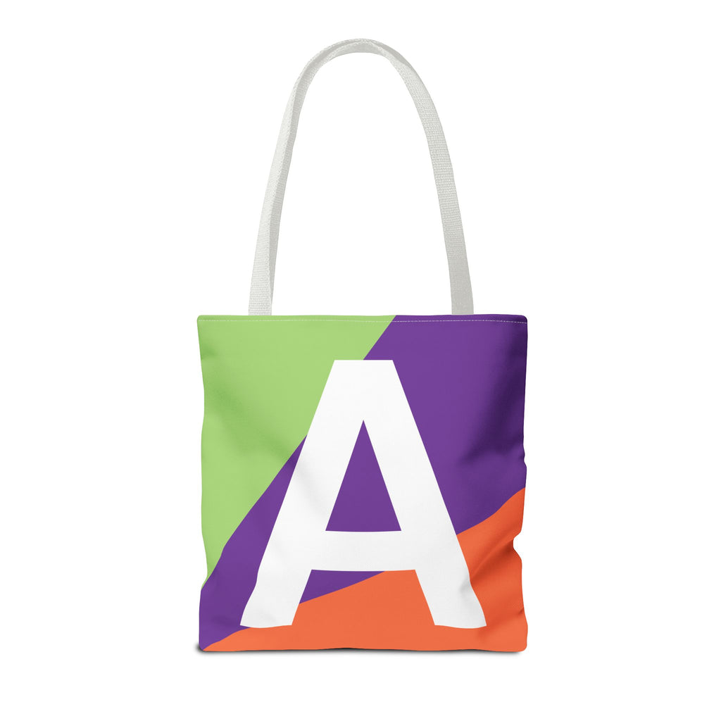 Monogram 'A' Colorblock Tote Bag — Personalized Initial A Shoulder Tote