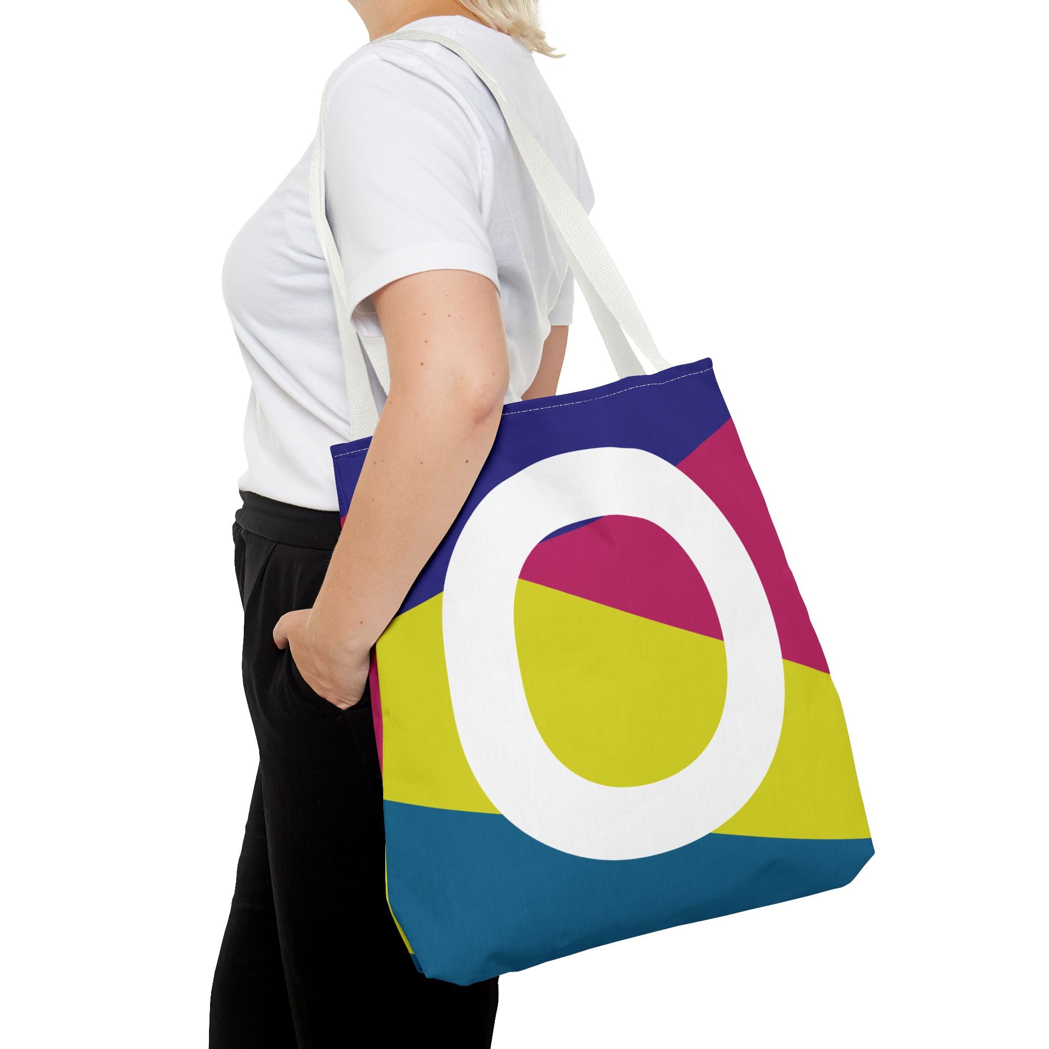 Monogram 'O' Colorblock Tote Bag — Personalized Initial O Shoulder Tote