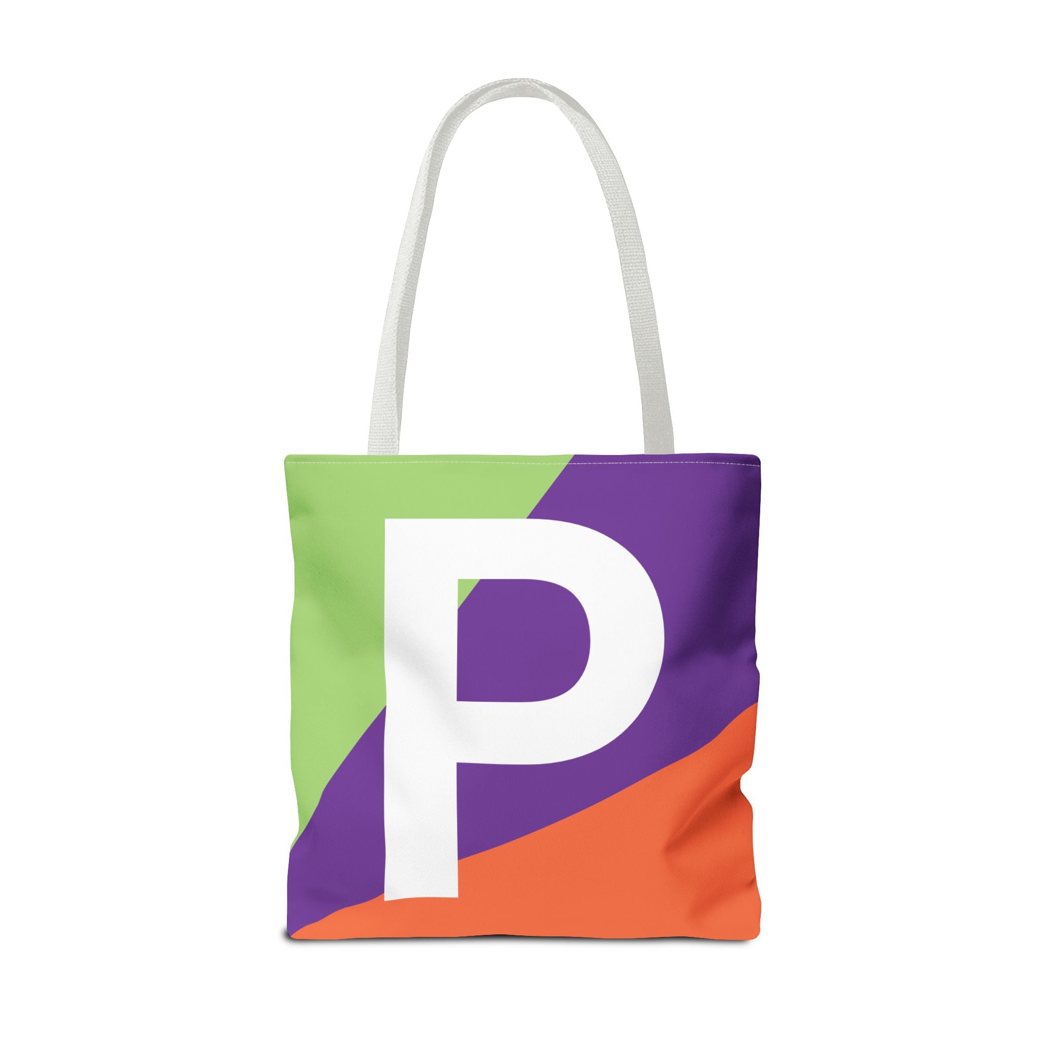 Monogram 'P' Colorblock Tote Bag — Personalized Initial P Shoulder Tote