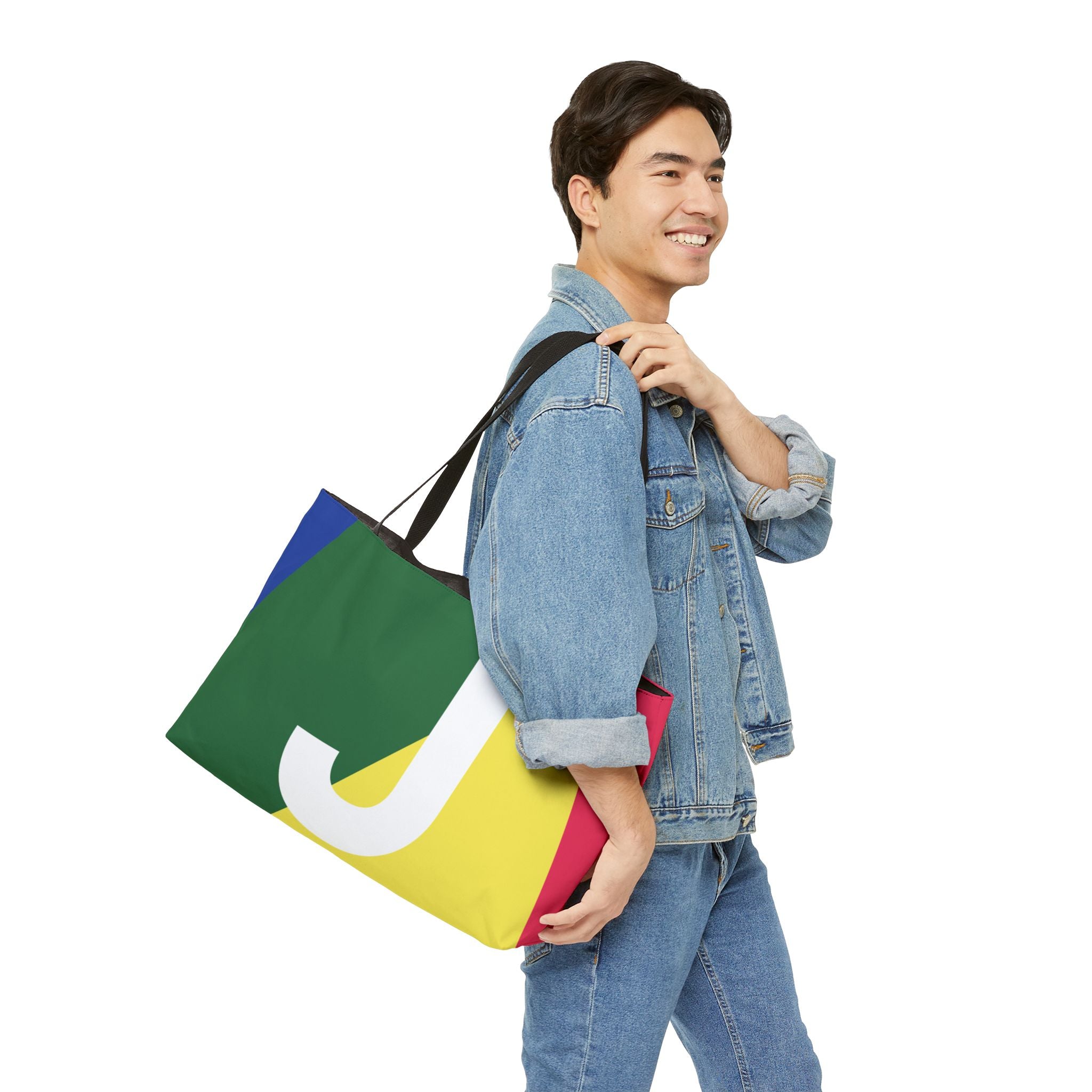 Personalized 'J' Colorblock Tote Bag — Monogram Weekender Tote
