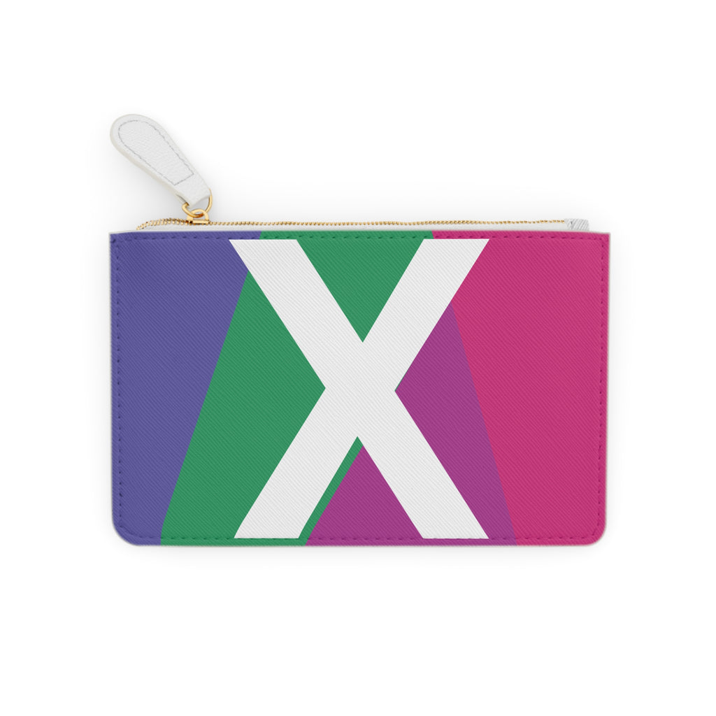 Initial X Mini Clutch — Colorblock Monogram Wristlet Wallet