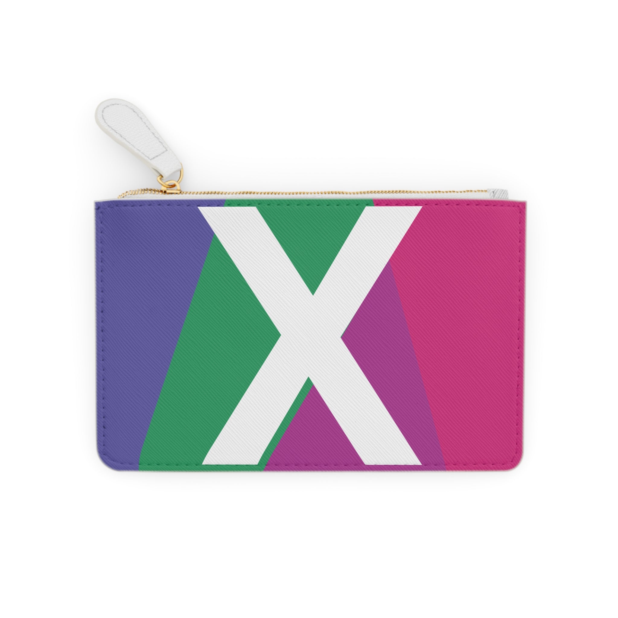 Initial X Mini Clutch — Colorblock Monogram Wristlet Wallet
