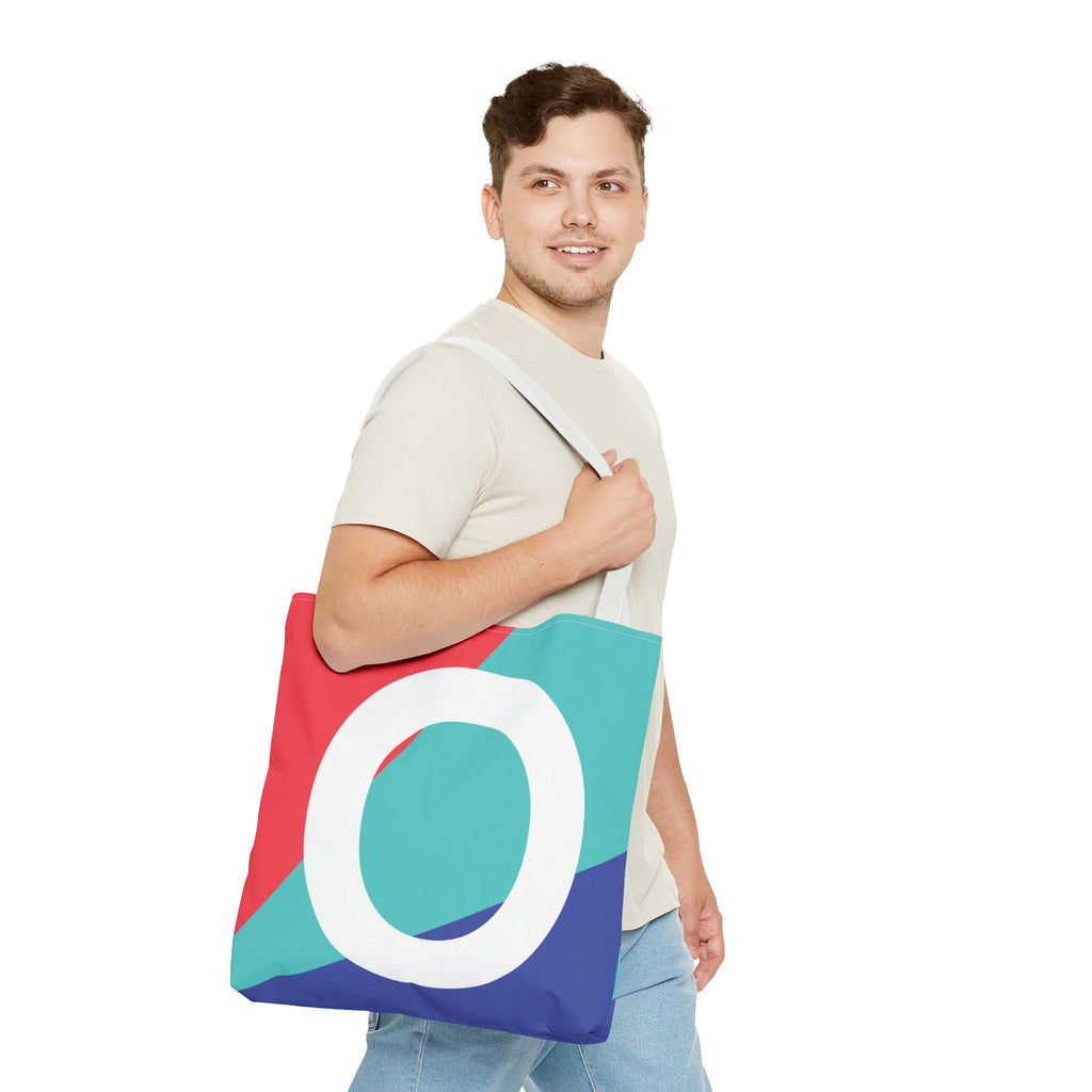 Monogram 'O' Colorblock Tote Bag — Personalized Initial O Shoulder Tote