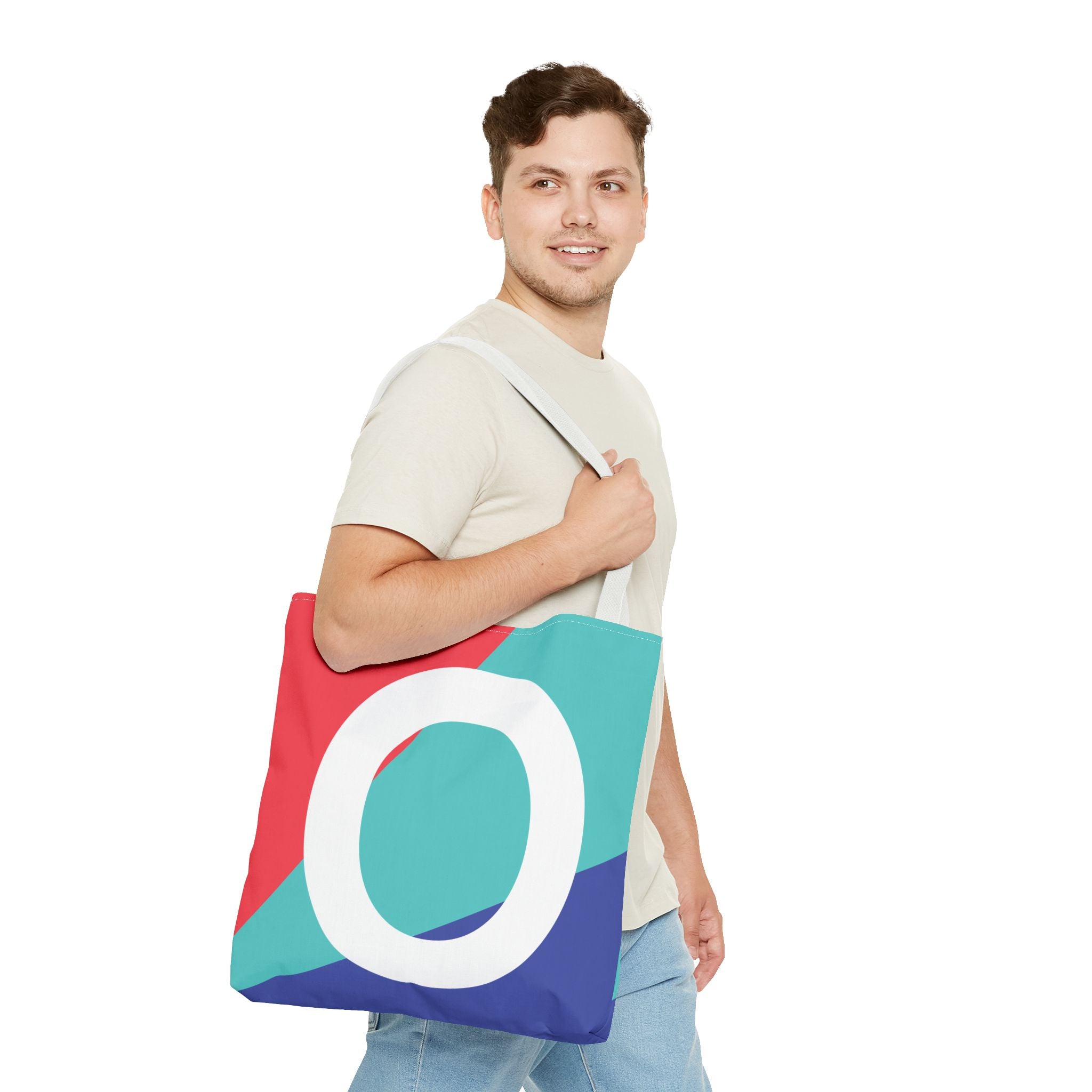 Monogram 'O' Colorblock Tote Bag — Personalized Initial O Shoulder Tote