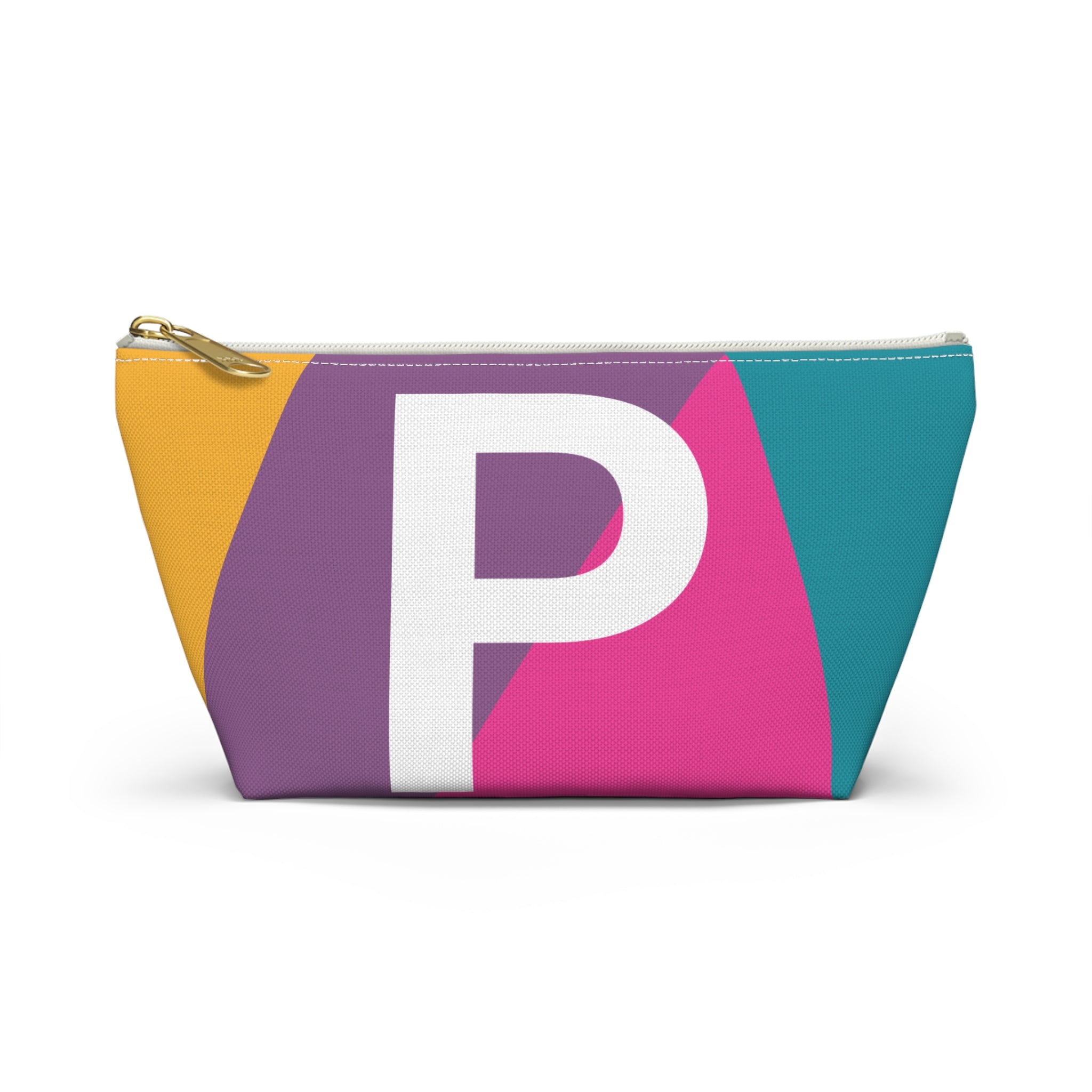 Initials Colorblock Accessory Pouch — Monogram P T-Bottom Cosmetic Bag