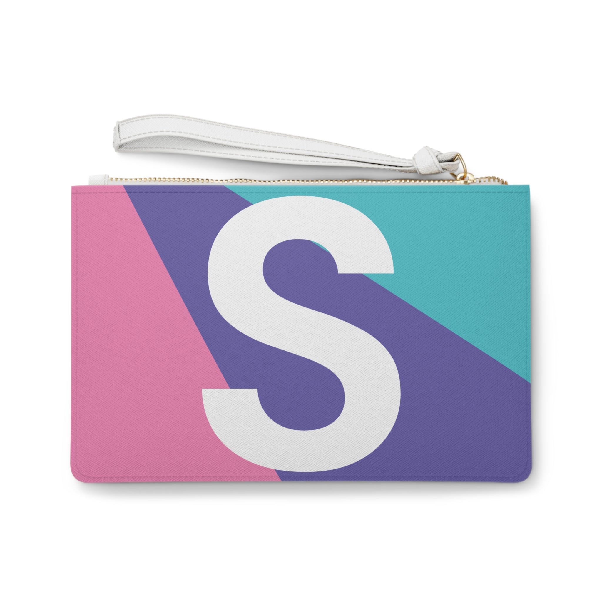 Monogram 'S' Colorblock Clutch Bag — Bold Geometric Wristlet for Everyday & Gifts