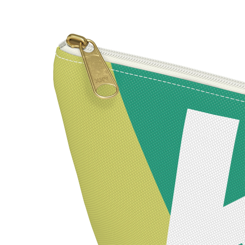 Initials Colorblock Accessory Pouch — Monogram K T-Bottom Cosmetic Bag