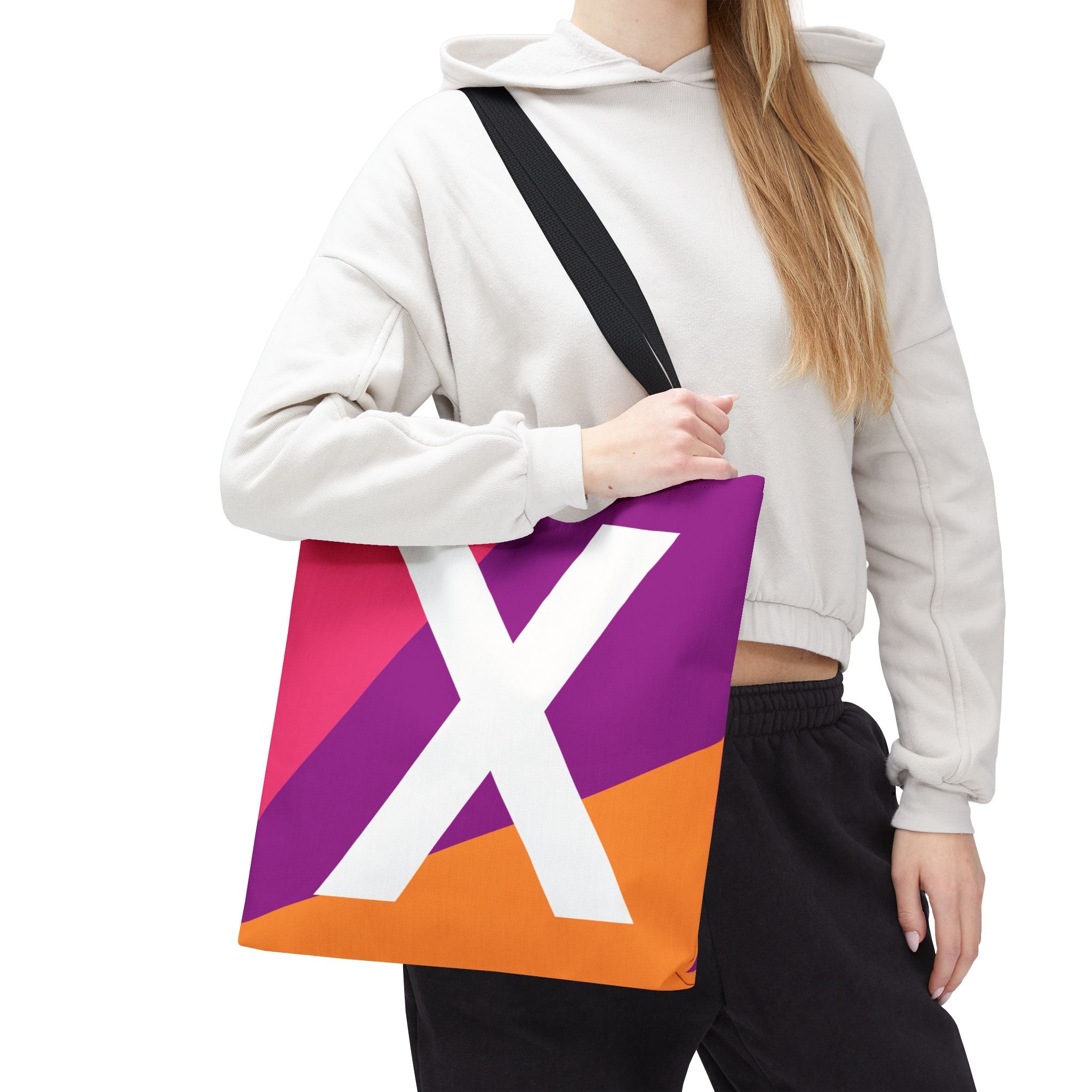 Monogram 'X' Colorblock Tote Bag — Personalized Initial X Shoulder Tote