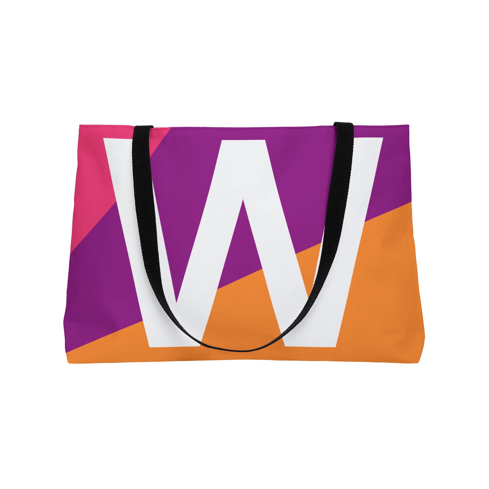 Personalized 'W' Colorblock Tote Bag — Monogram Weekender Tote