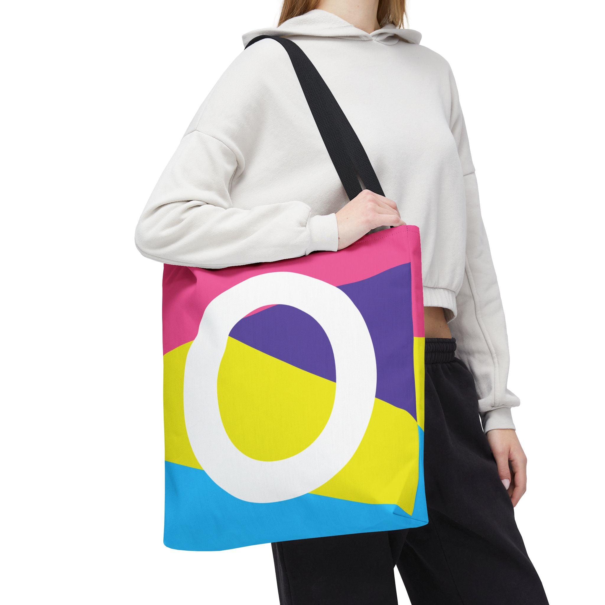 Monogram 'O' Colorblock Tote Bag — Personalized Initial O Shoulder Tote