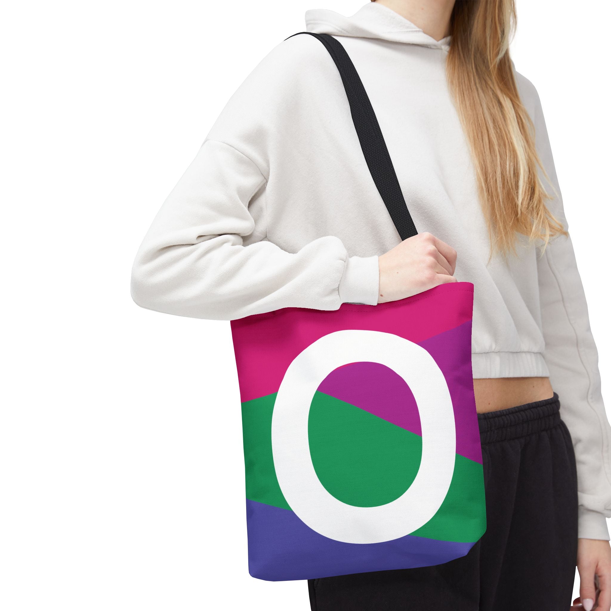 Monogram 'O' Colorblock Tote Bag — Personalized Initial O Shoulder Tote