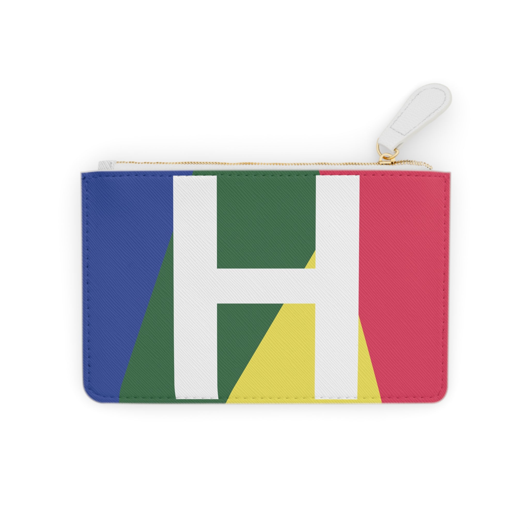 Initial H Mini Clutch — Colorblock Monogram Wristlet Wallet
