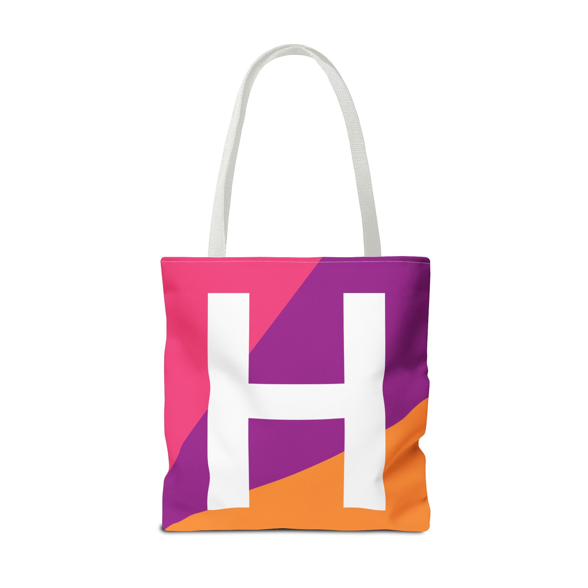 Monogram 'H' Colorblock Tote Bag — Personalized Initial H Shoulder Tote