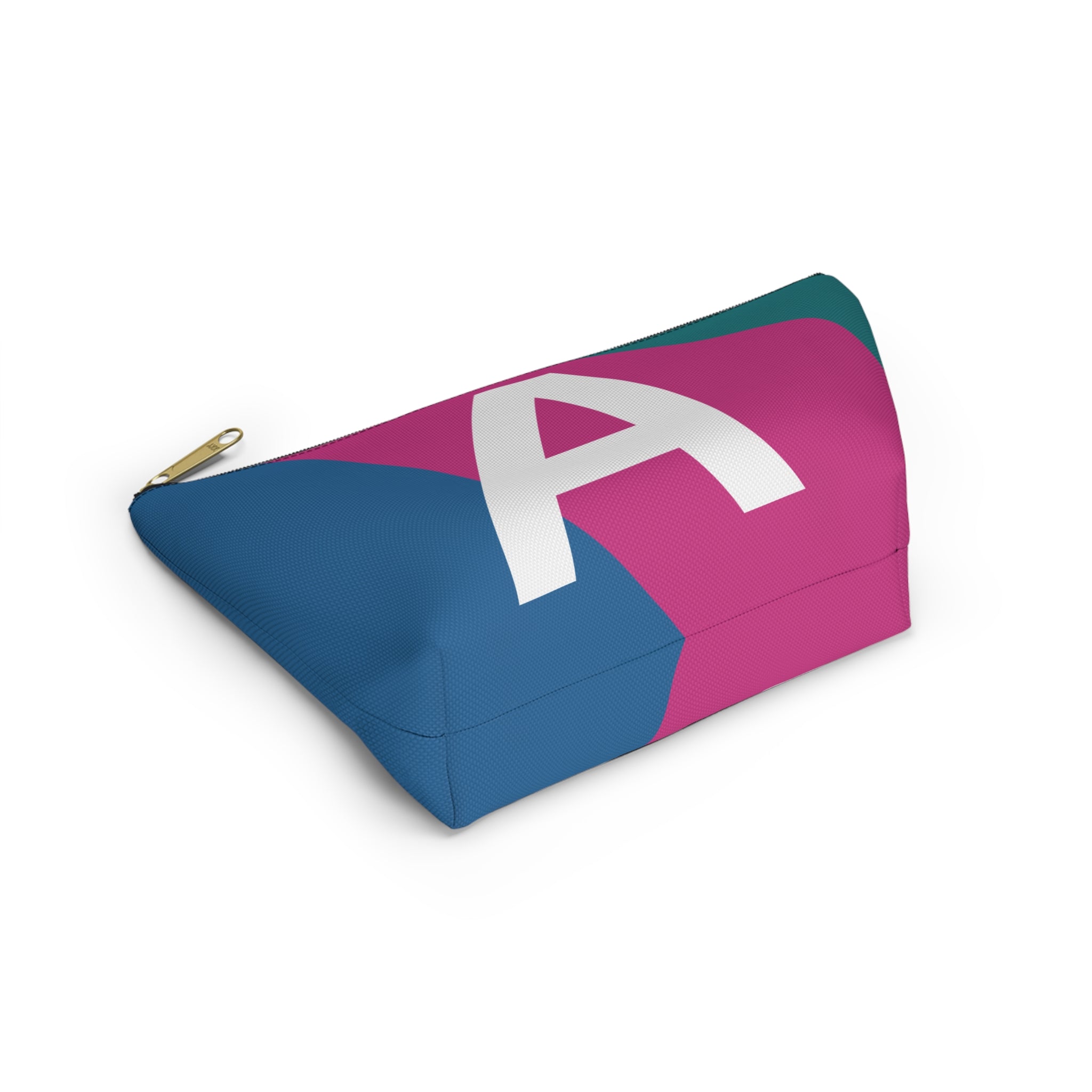 Initials Colorblock Accessory Pouch — Monogram A T-Bottom Cosmetic Bag