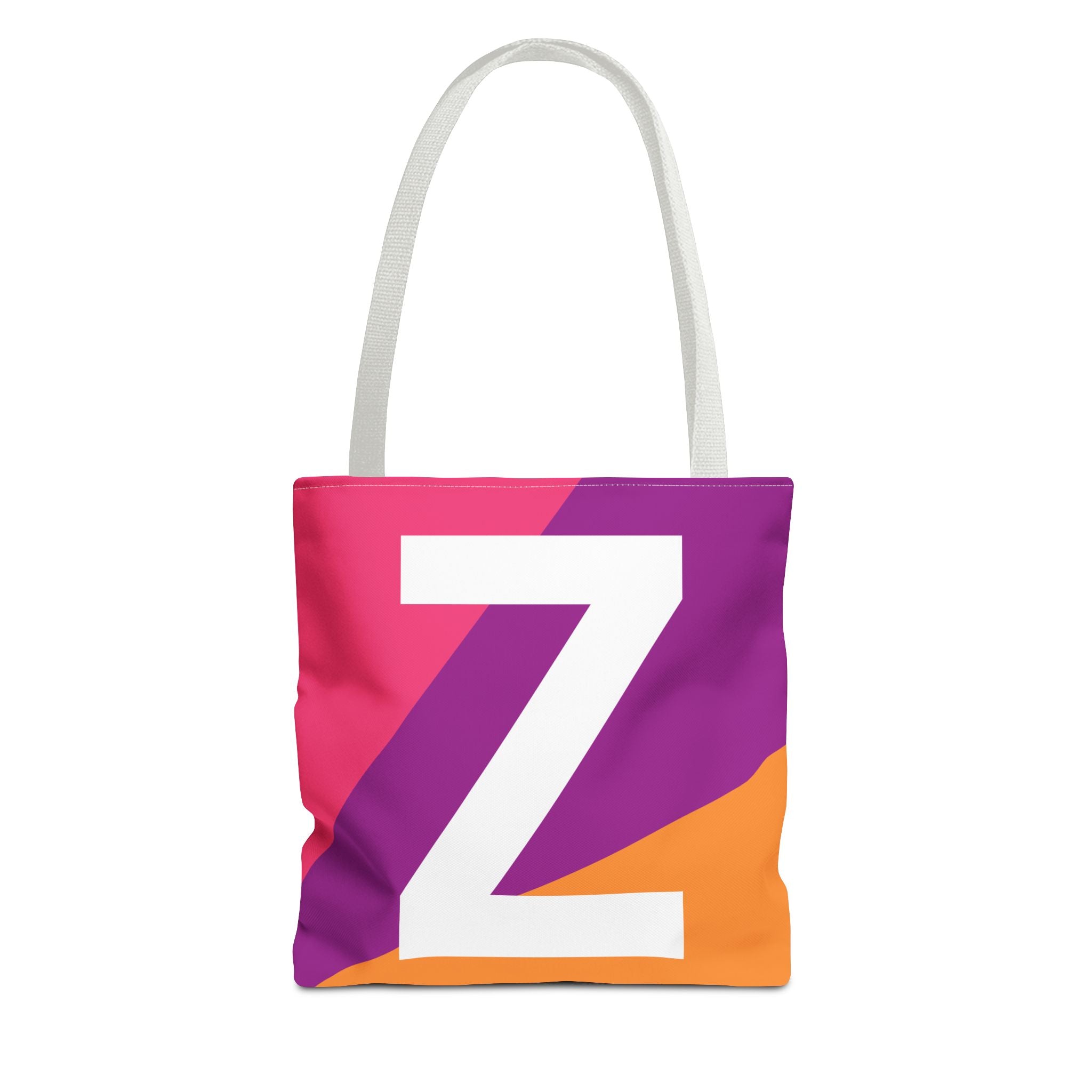 Monogram 'Z' Colorblock Tote Bag — Personalized Initial Z Shoulder Tote