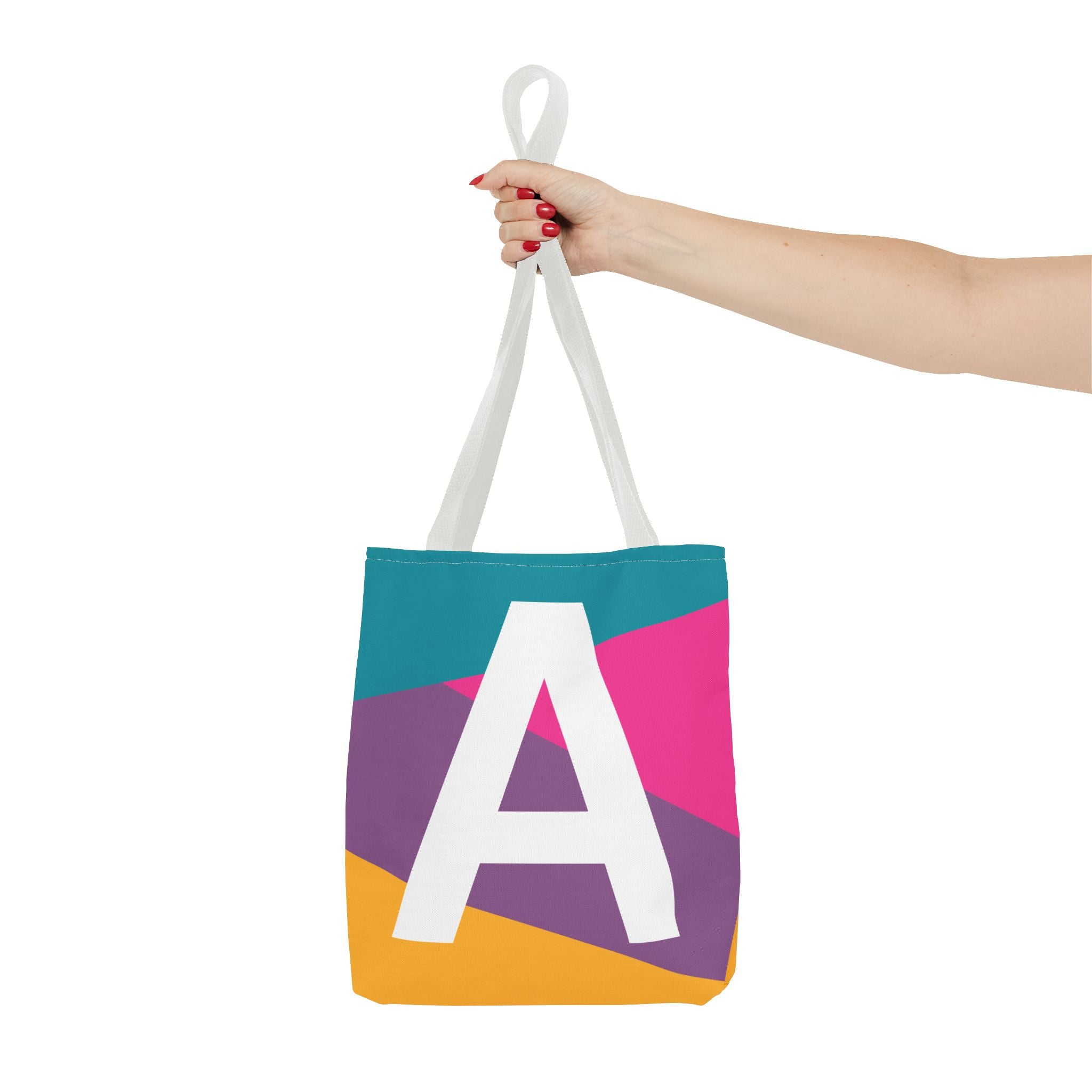 Monogram 'A' Colorblock Tote Bag — Personalized Initial A Shoulder Tote