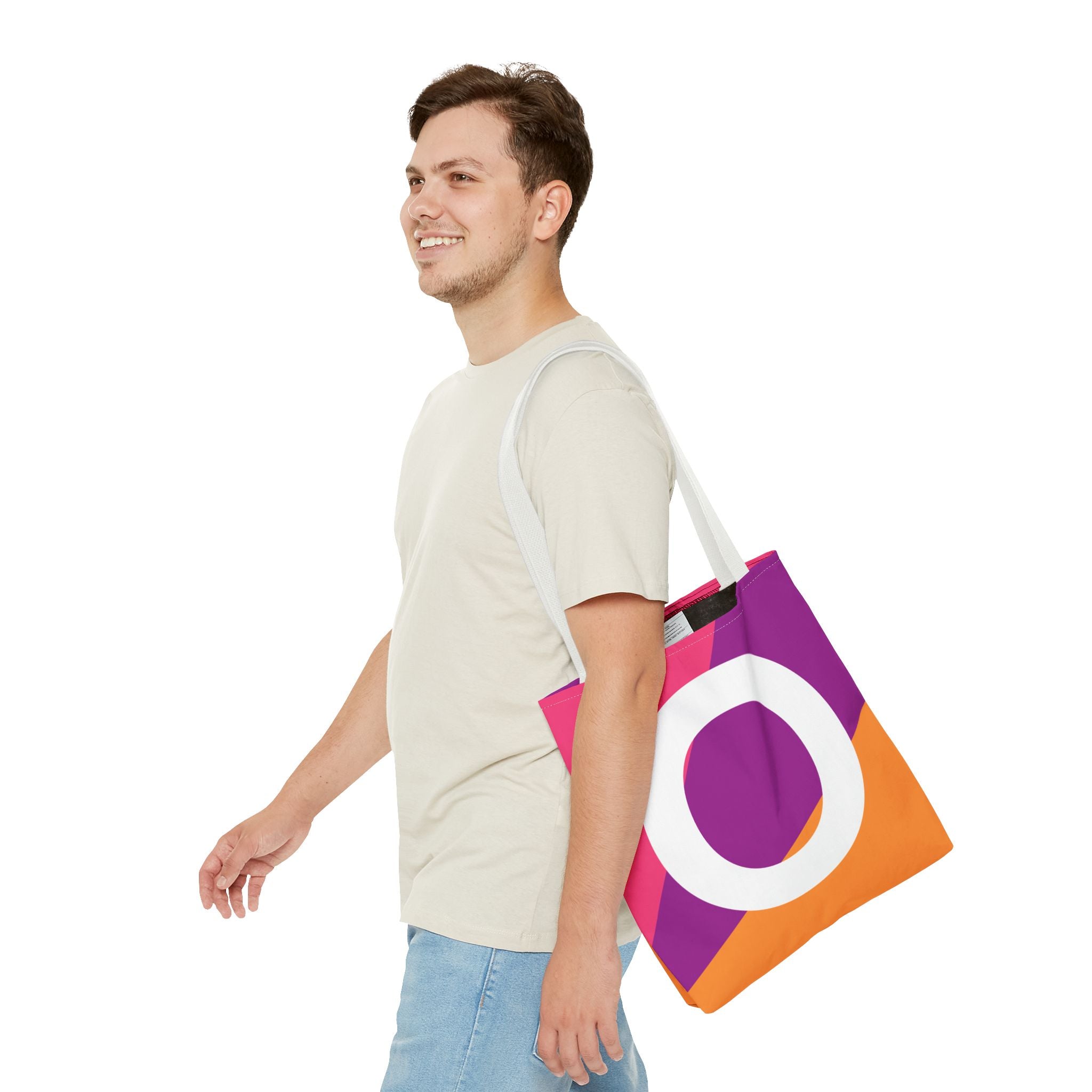 Monogram 'O' Colorblock Tote Bag — Personalized Initial O Shoulder Tote