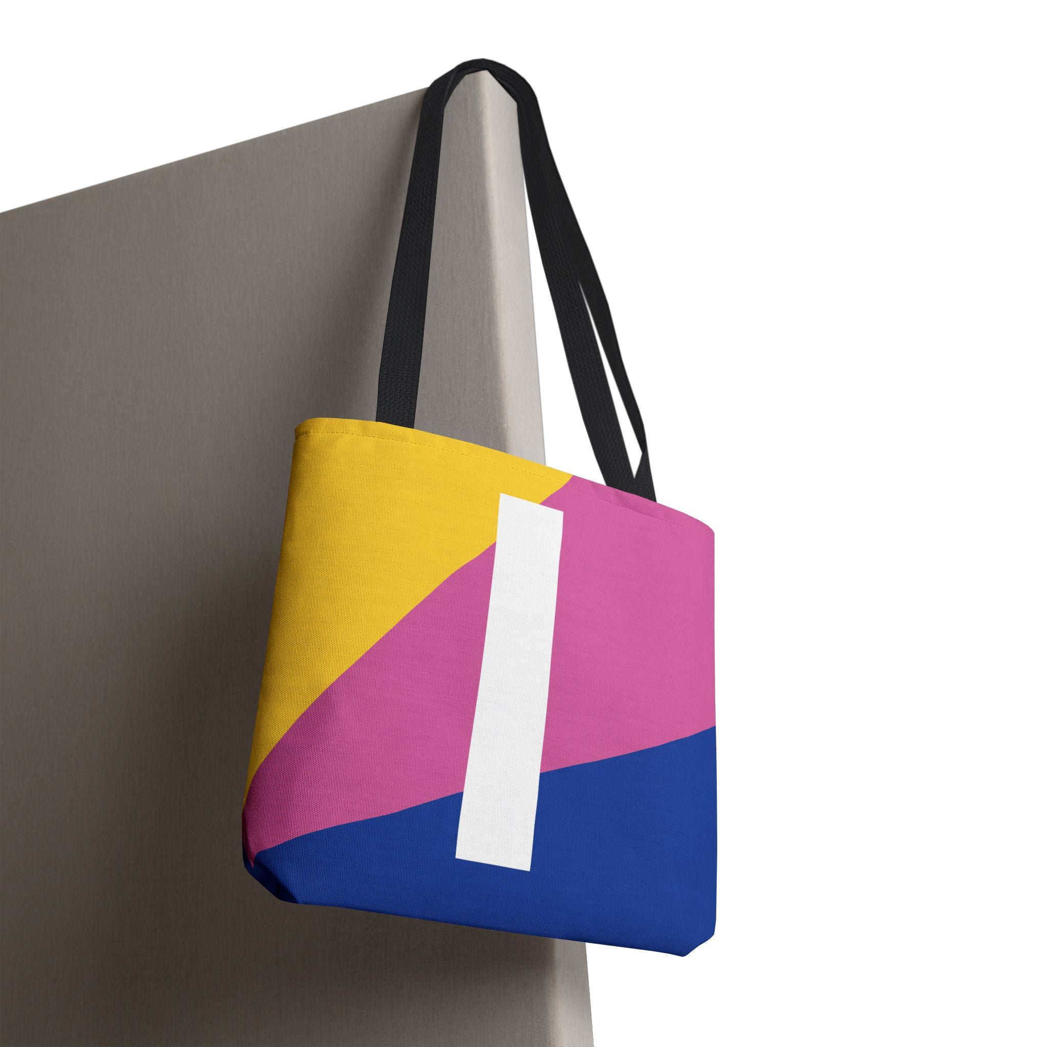 Monogram 'I' Colorblock Tote Bag — Personalized Initial I Shoulder Tote