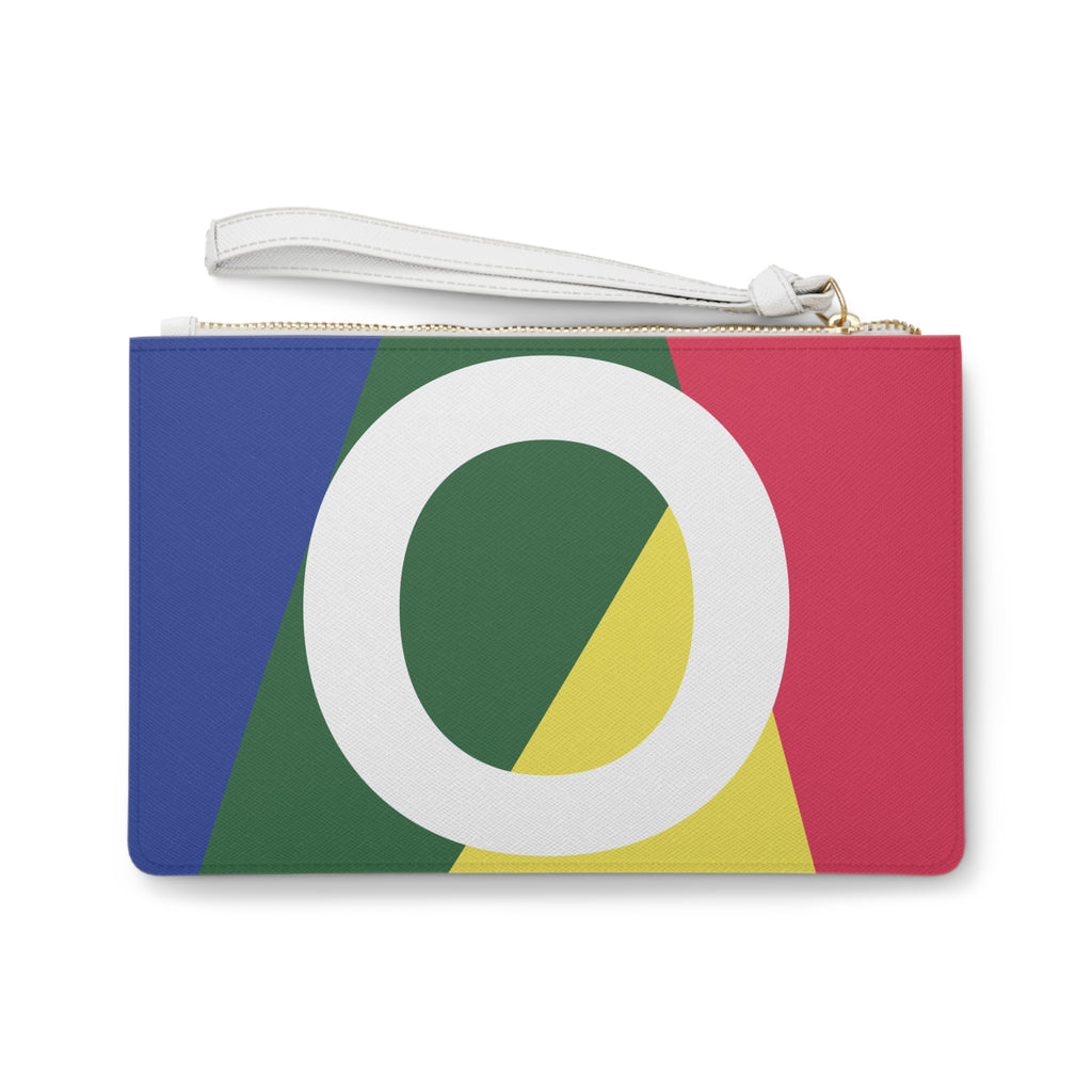 Monogram 'O' Colorblock Clutch Bag — Bold Geometric Wristlet for Everyday & Gifts
