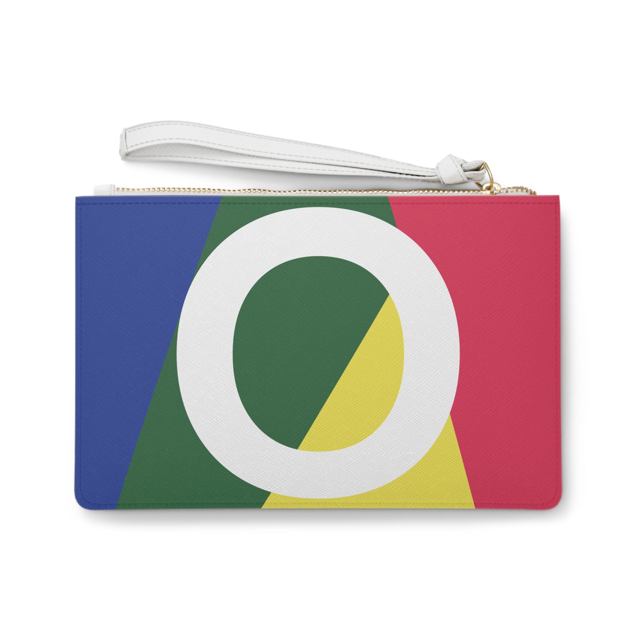 Monogram 'O' Colorblock Clutch Bag — Bold Geometric Wristlet for Everyday & Gifts