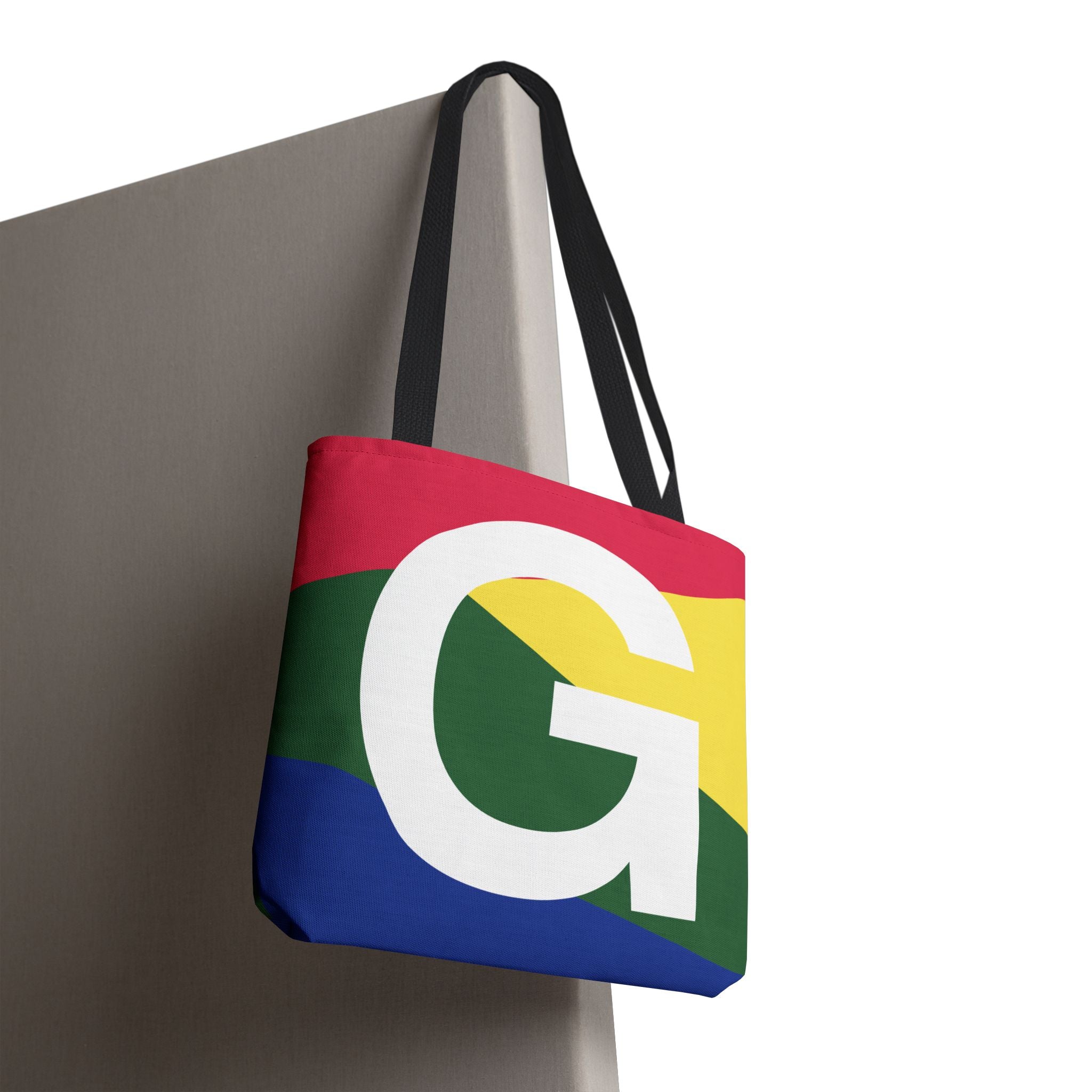 Monogram 'G' Colorblock Tote Bag — Personalized Initial G Shoulder Tote