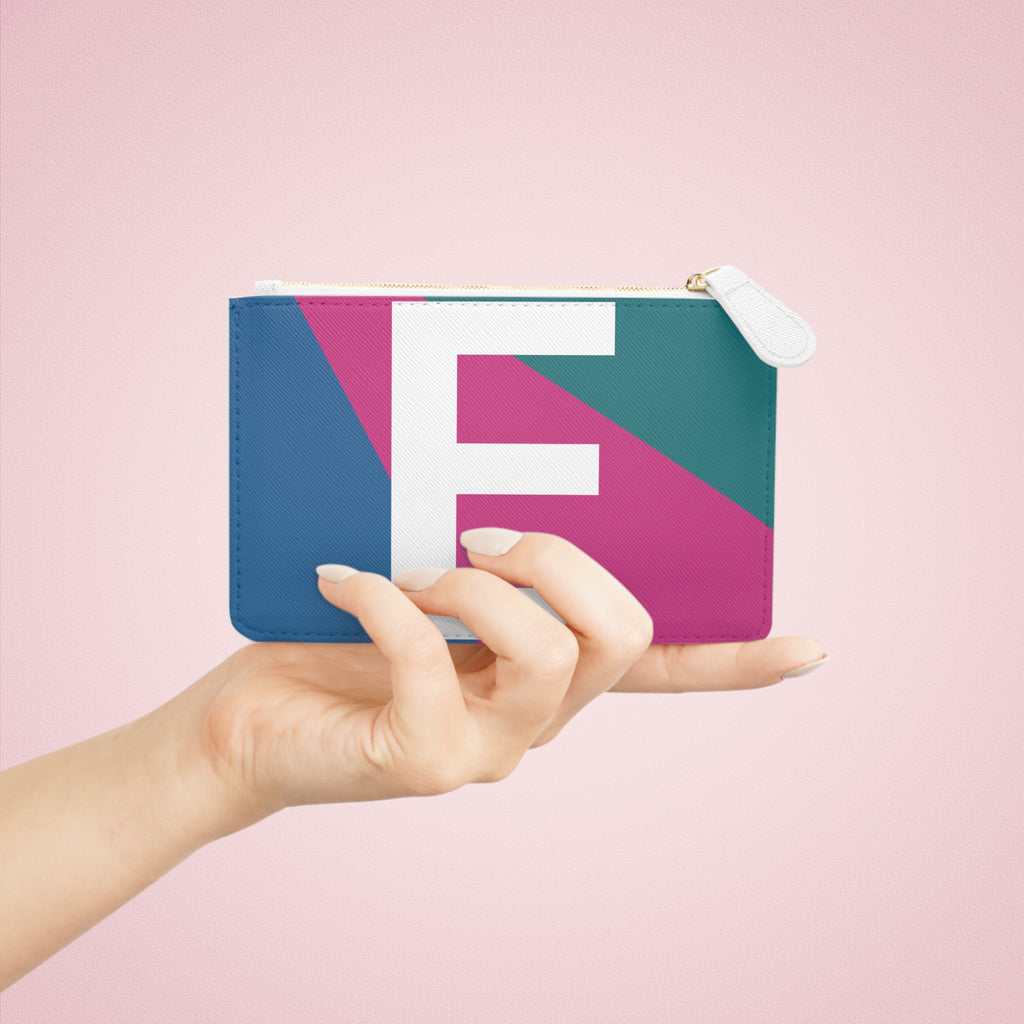 Initial E Mini Clutch — Colorblock Monogram Wristlet Wallet