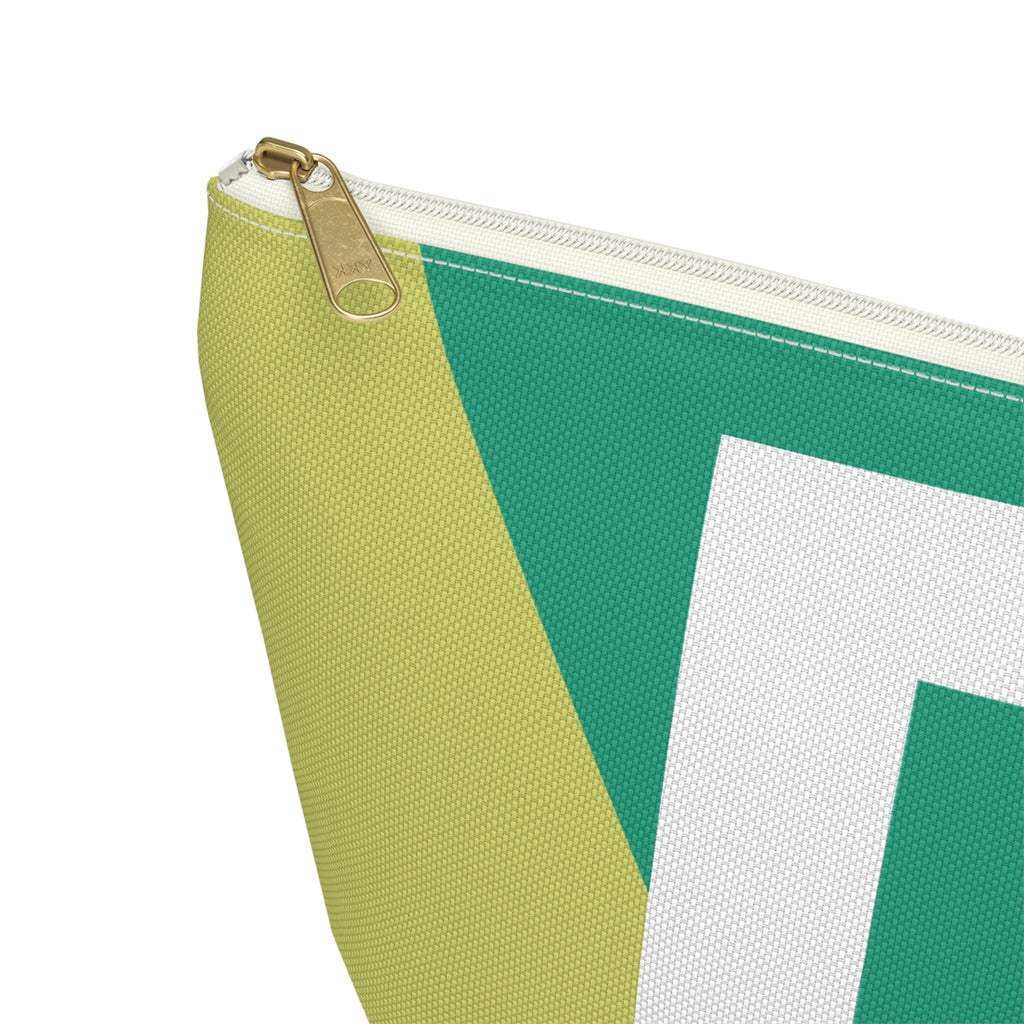 Initials Colorblock Accessory Pouch — Monogram D T-Bottom Cosmetic Bag