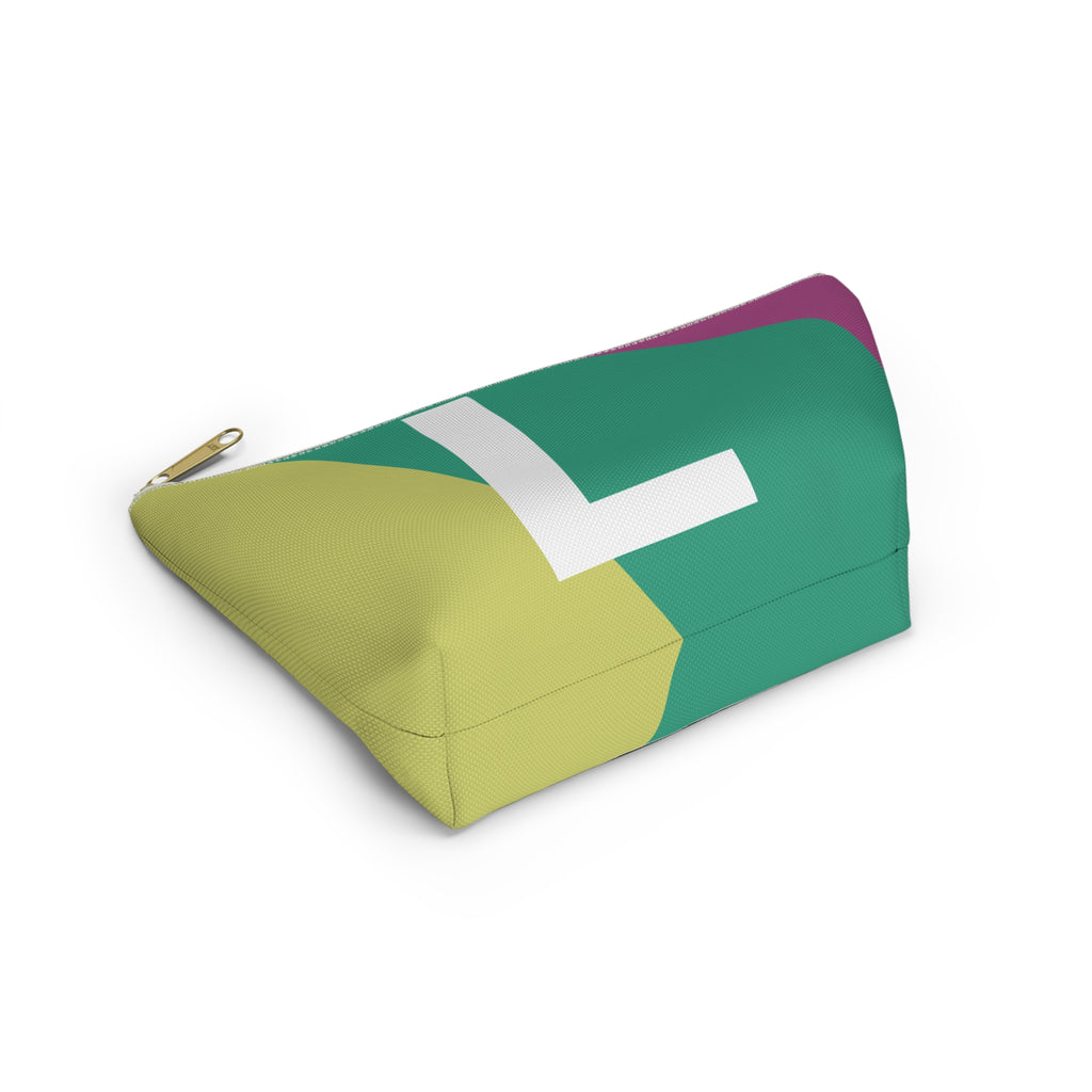 Initials Colorblock Accessory Pouch — Monogram L T-Bottom Cosmetic Bag