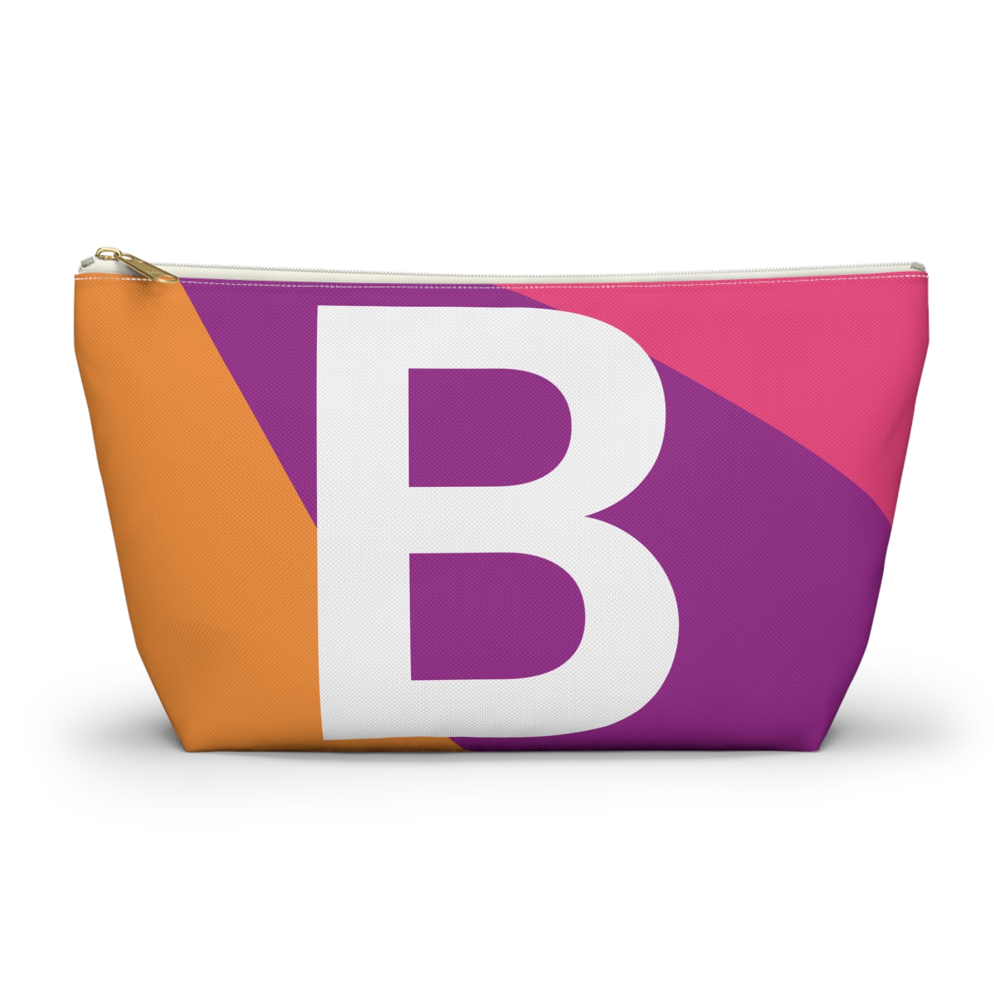 Initials Colorblock Accessory Pouch — Monogram B T-Bottom Cosmetic Bag
