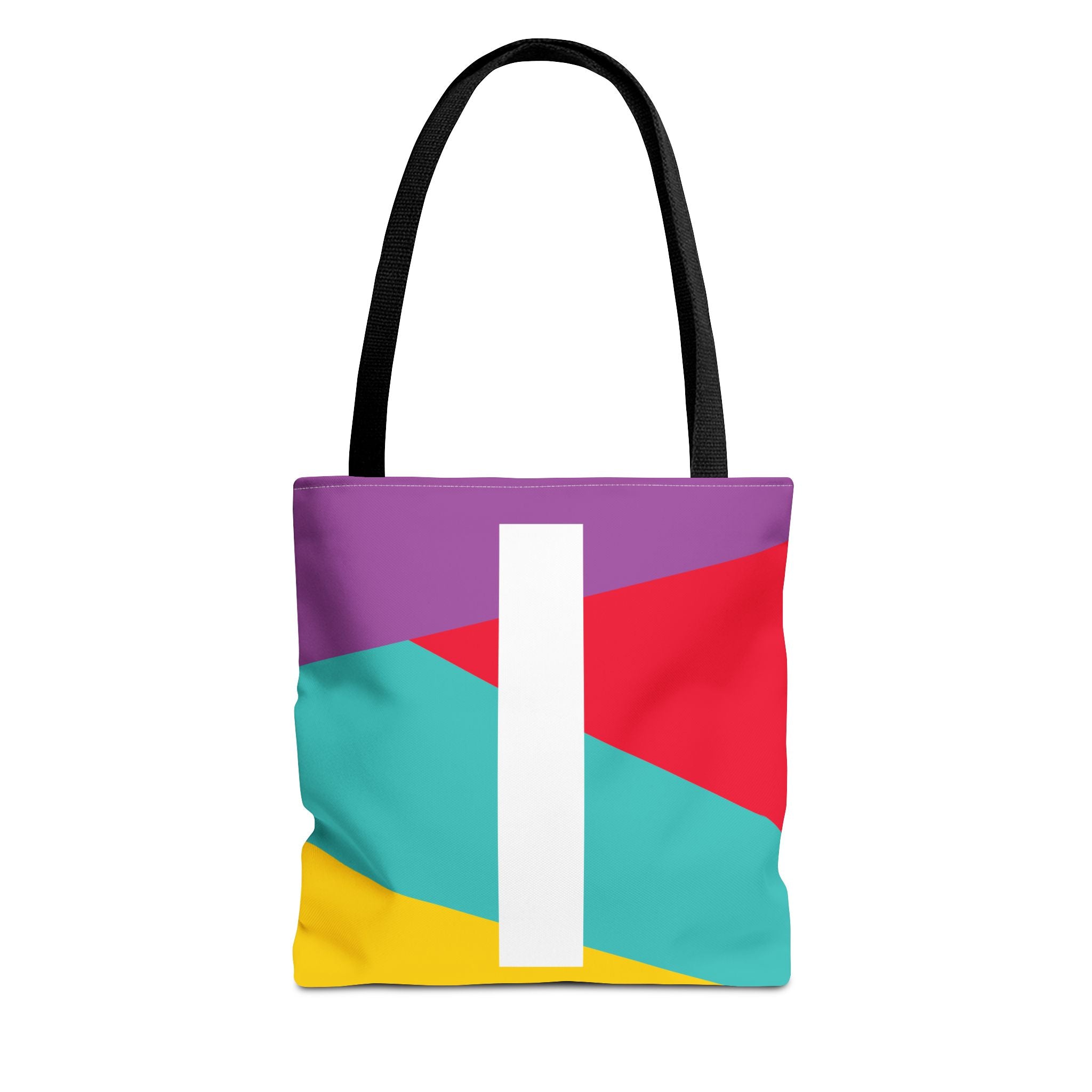 Monogram 'I' Colorblock Tote Bag — Personalized Initial I Shoulder Tote