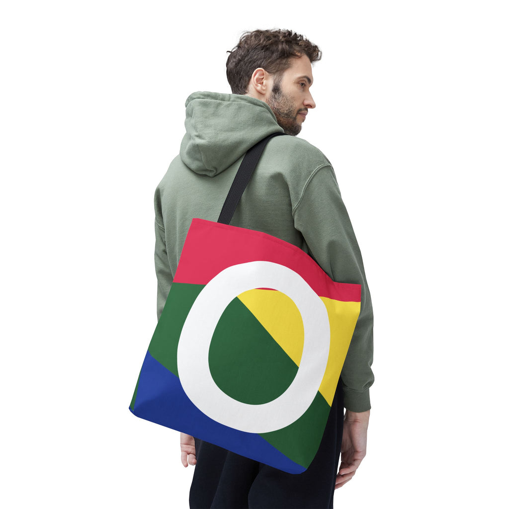 Monogram 'O' Colorblock Tote Bag — Personalized Initial O Shoulder Tote