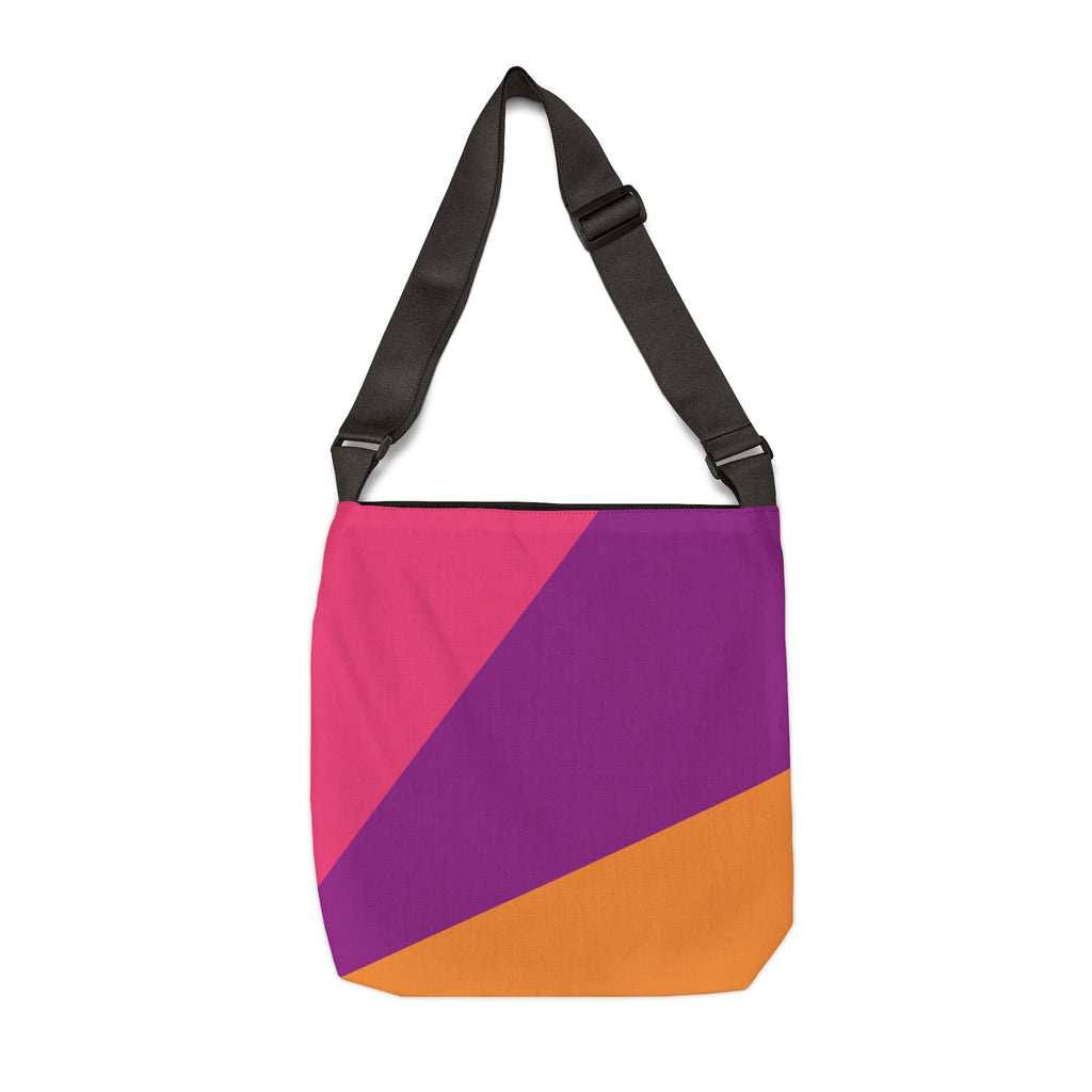 Colorblock Geometric Tote Bag — Adjustable Strap, Bright Abstract Pattern