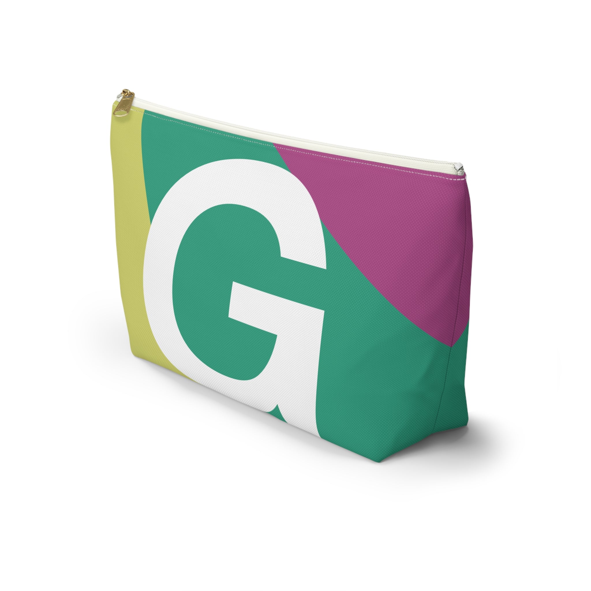 Initials Colorblock Accessory Pouch — Monogram G T-Bottom Cosmetic Bag