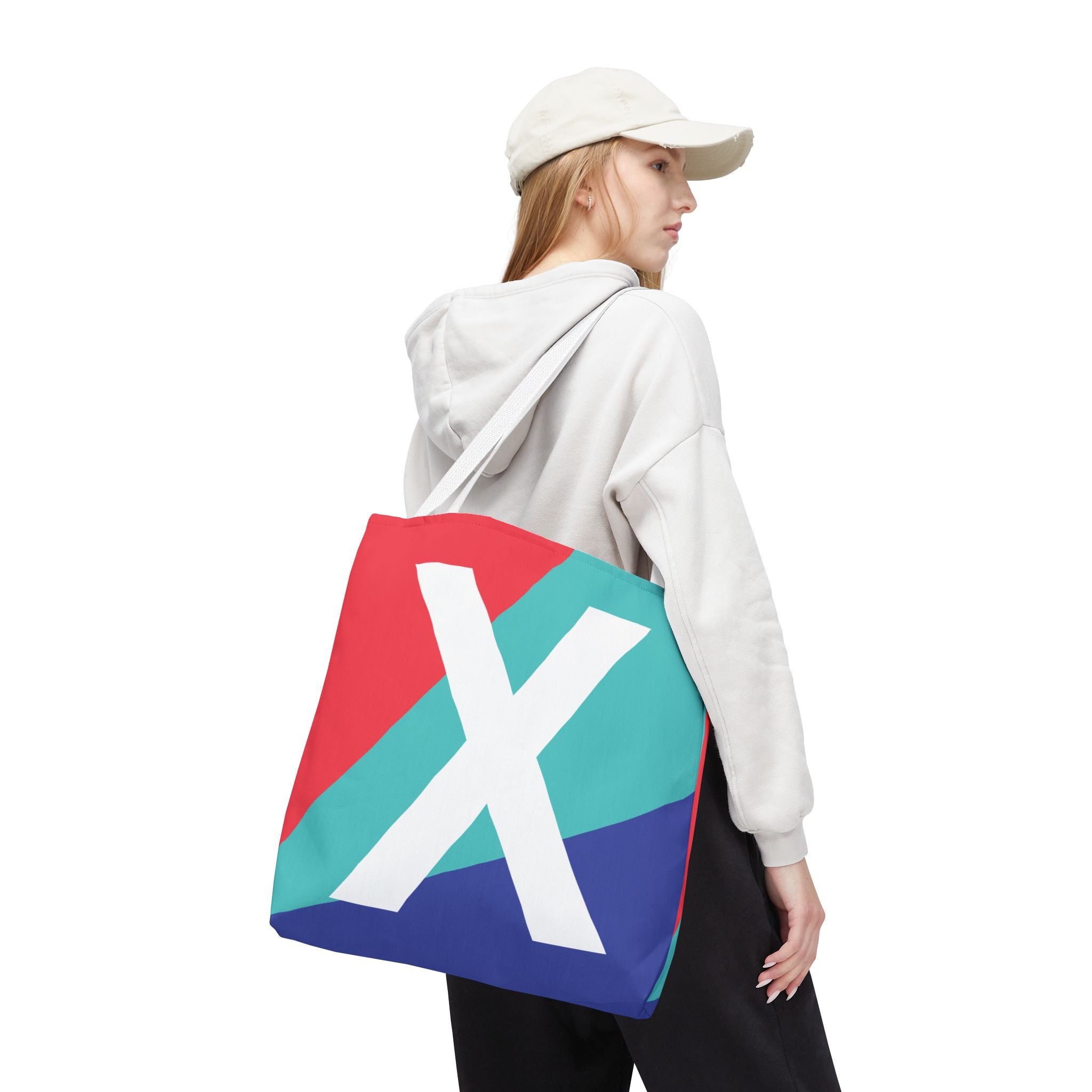 Monogram 'X' Colorblock Tote Bag — Personalized Initial X Shoulder Tote