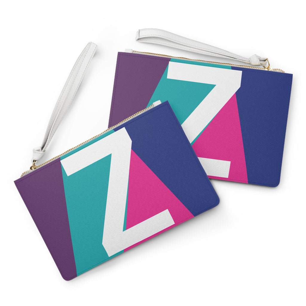 Monogram 'Z' Colorblock Clutch Bag — Bold Geometric Wristlet for Everyday & Gifts