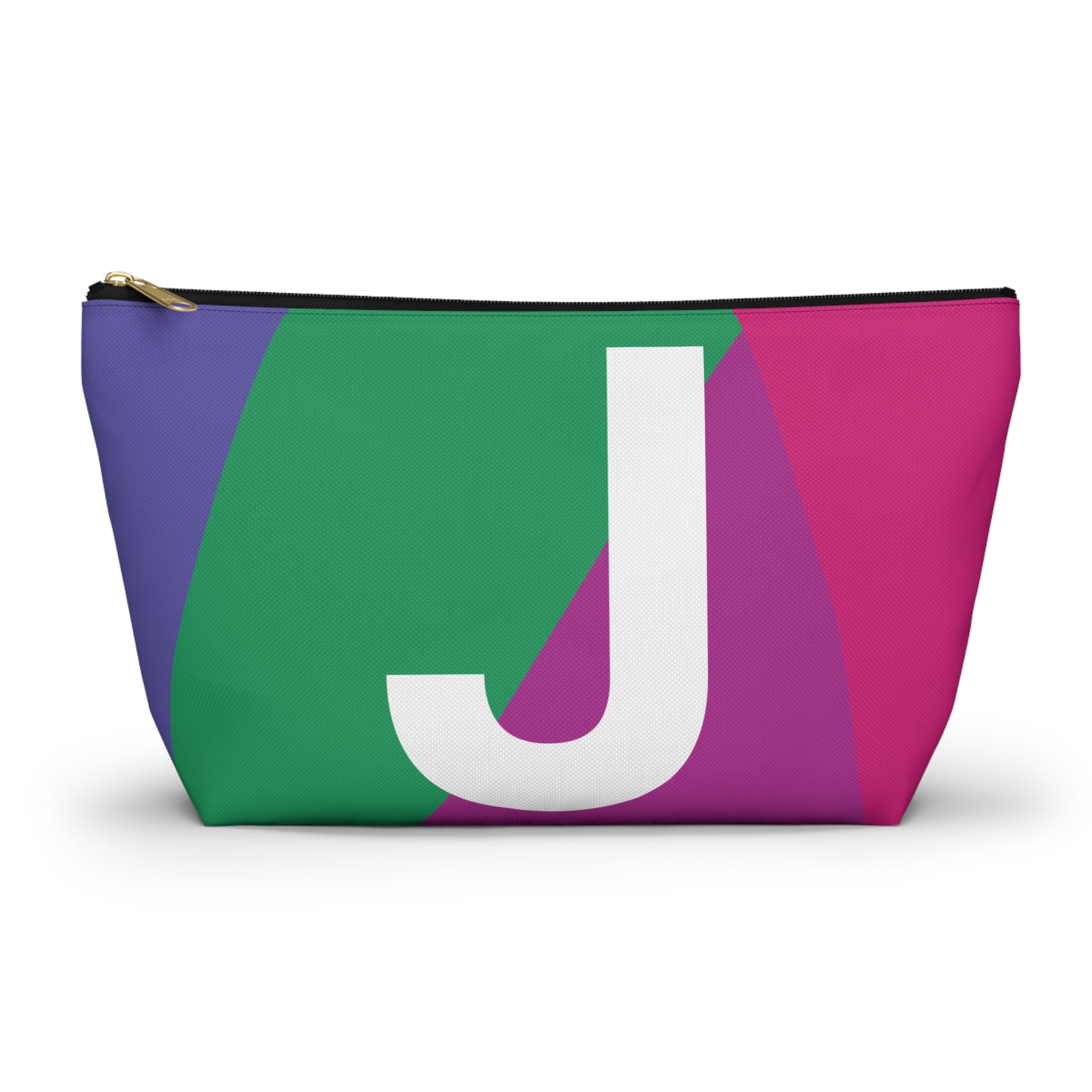 Initials Colorblock Accessory Pouch — Monogram J T-Bottom Cosmetic Bag