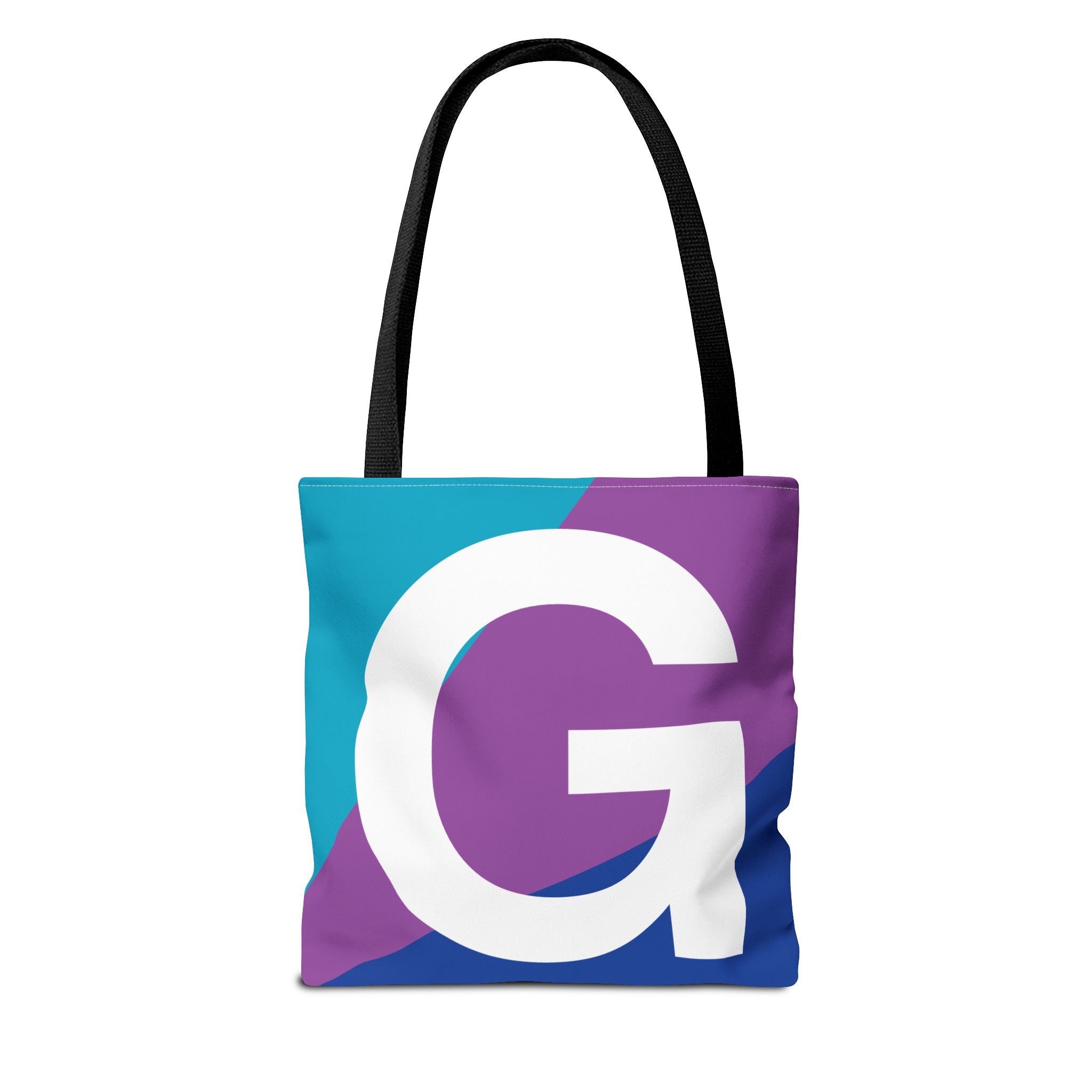 Monogram 'G' Colorblock Tote Bag — Personalized Initial G Shoulder Tote